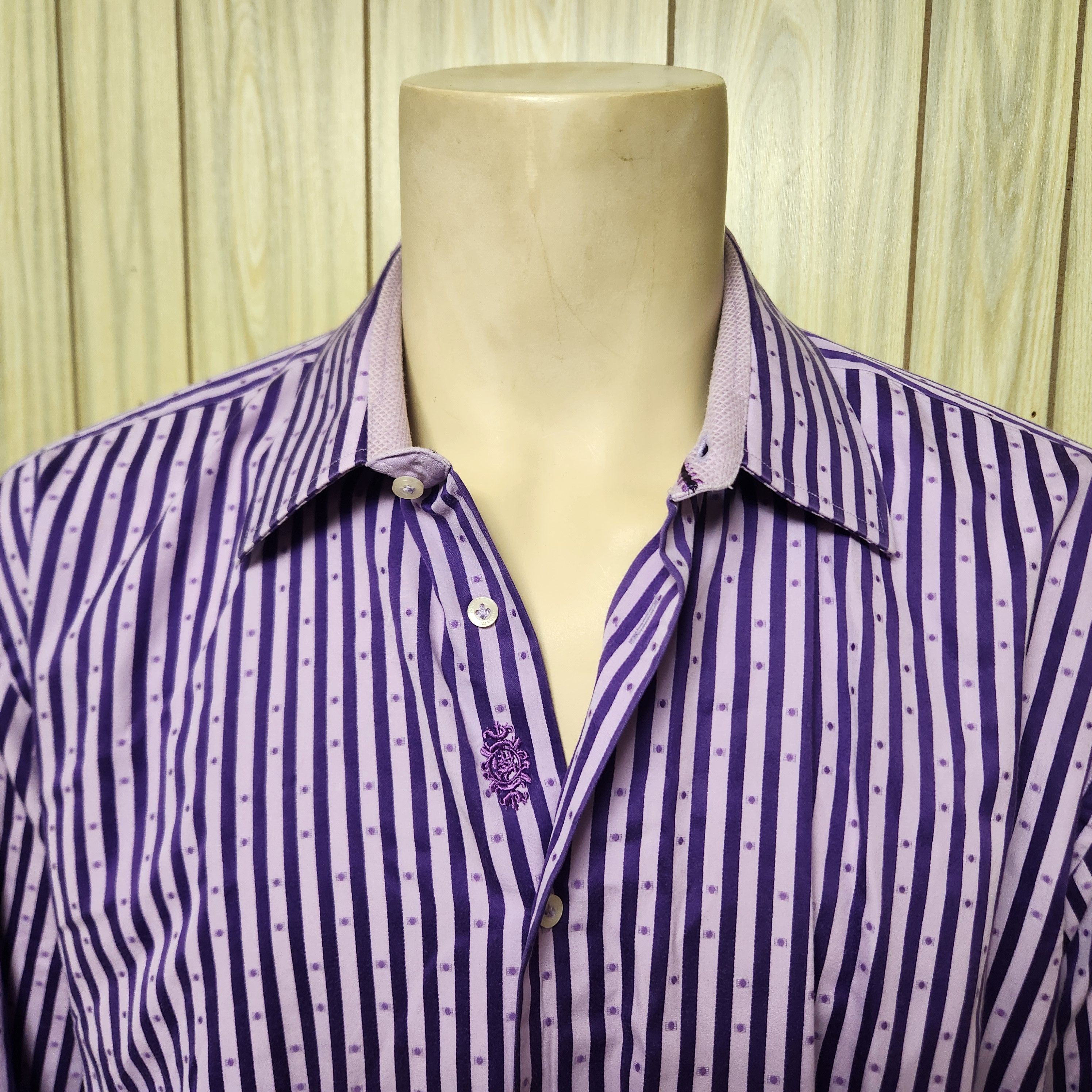 Robert Graham Robert Graham shirt XXL men's purple stripe Size US XXL / EU 58 / 5 - 3 Thumbnail