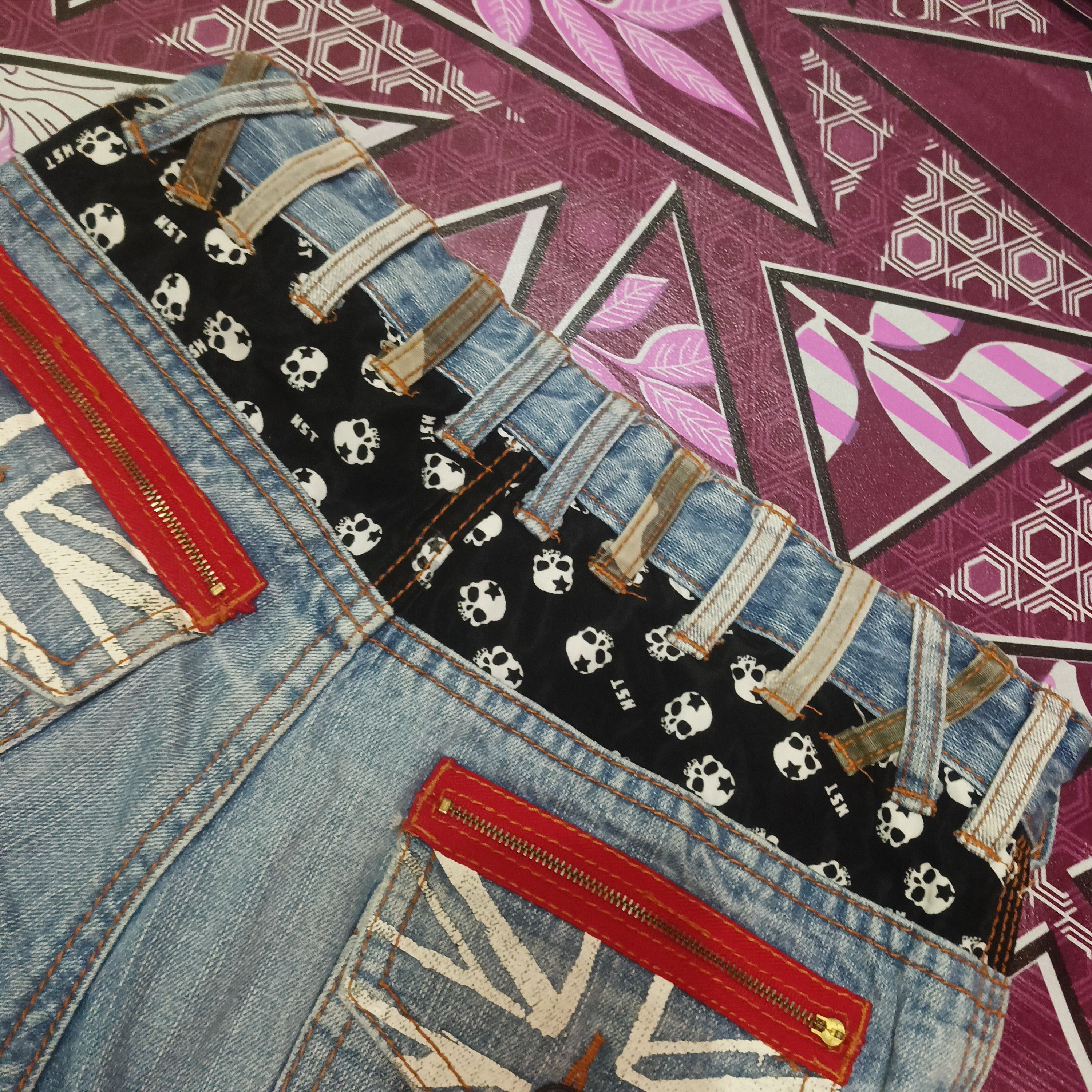 Japanese Brand RARE JEANS SKULLS BA-TSU STUDIOS BOY Flared Denim Size US 29 - 21 Thumbnail