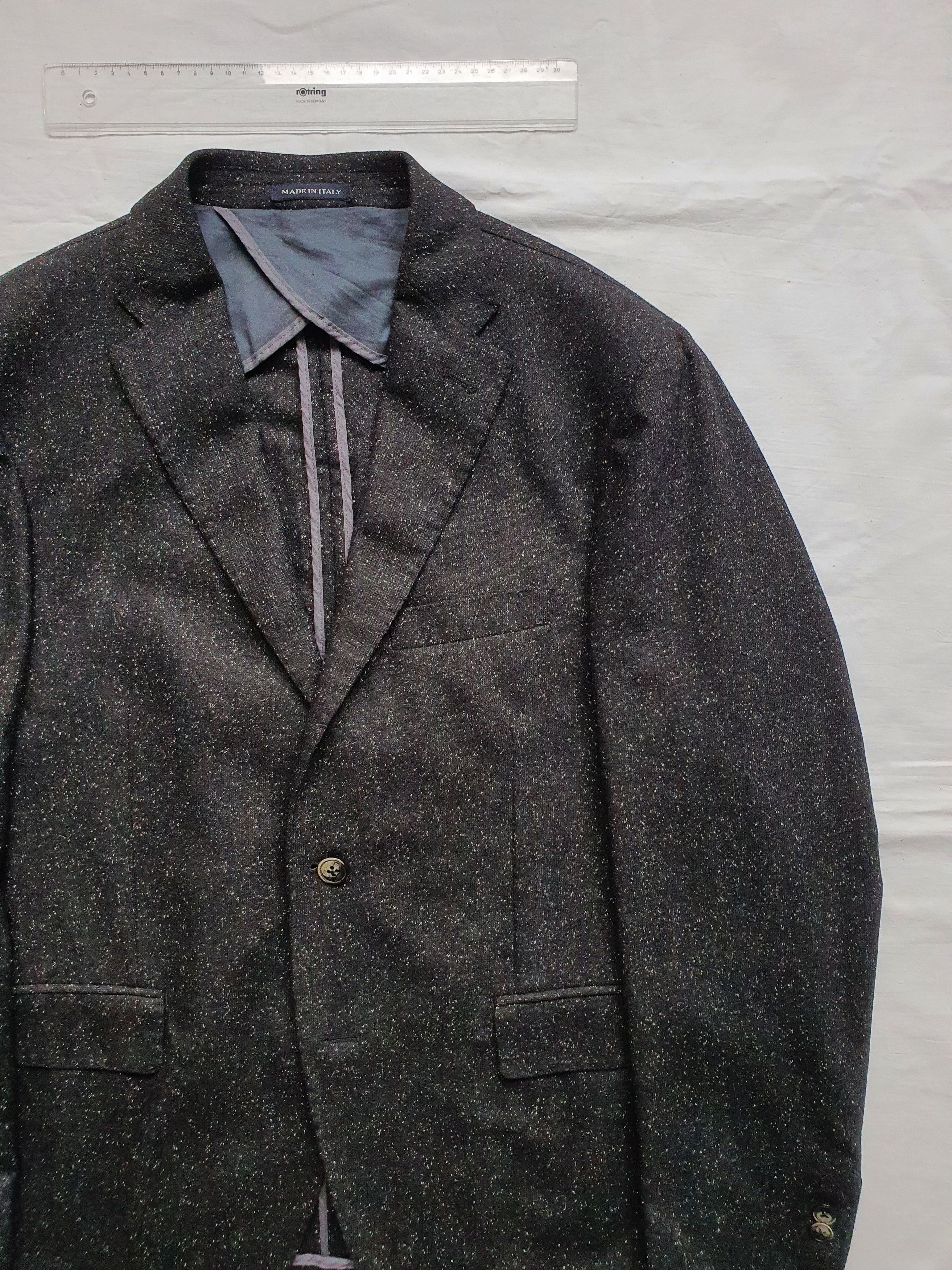 Angelo Nardelli CINQUANTUNO line - Wool/Silk/Viscose - Black/Gray Speckled Size 42R - 3 Thumbnail