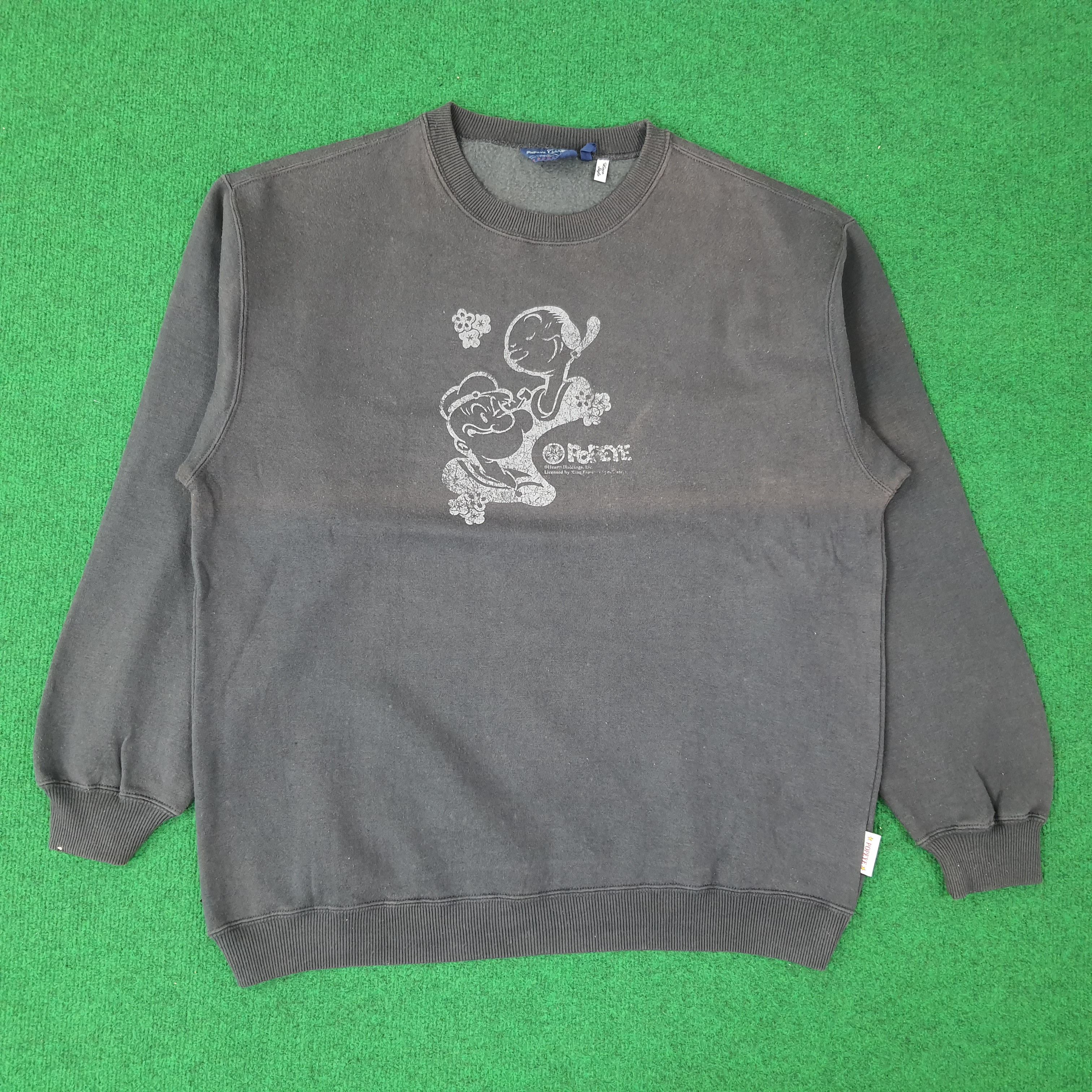 Vintage Vintage 90s POPEYE American Cartoon Sweatshirt C257N12 Size US L / EU 52-54 / 3 - 1 Thumbnail