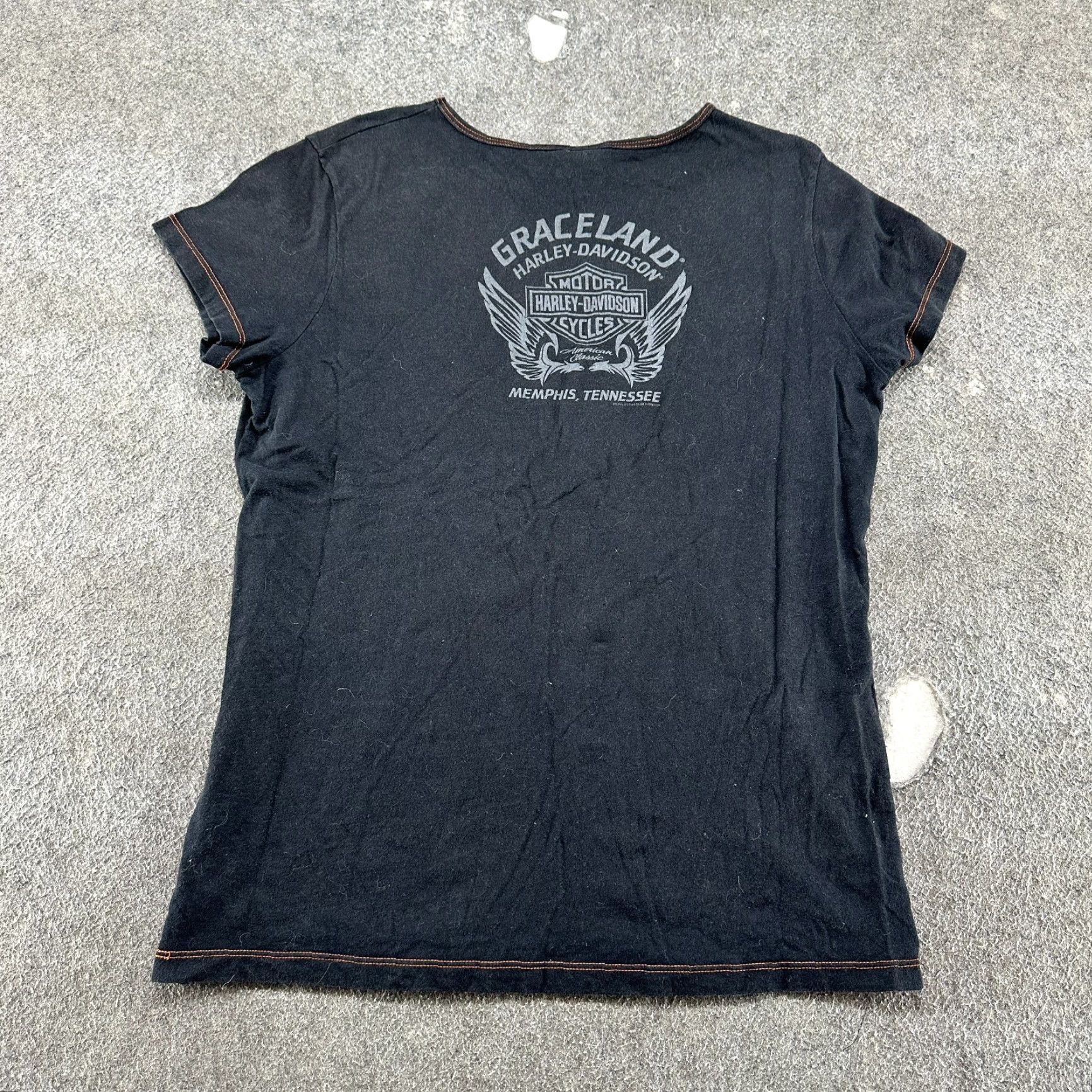 Harley Davidson VINTAGE Harley-Davidson Shirt Womens XL Black 90s Logo T-Shirt Memphis Tennessee Graceland Y2K Summer Spring Size XL / US 12-14 / IT 48-50 - 4 Thumbnail