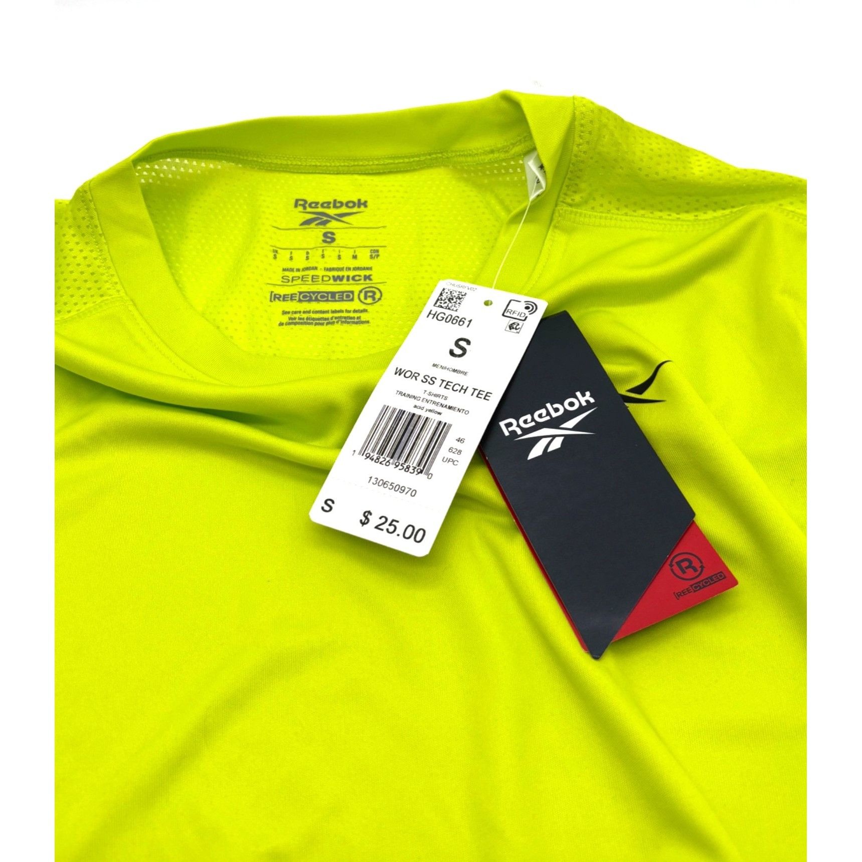 Reebok Reebok Workout Ready Tech T-Shirt, Acid Yellow, Sz. S Size US S / EU 44-46 / 1 - 7 Thumbnail