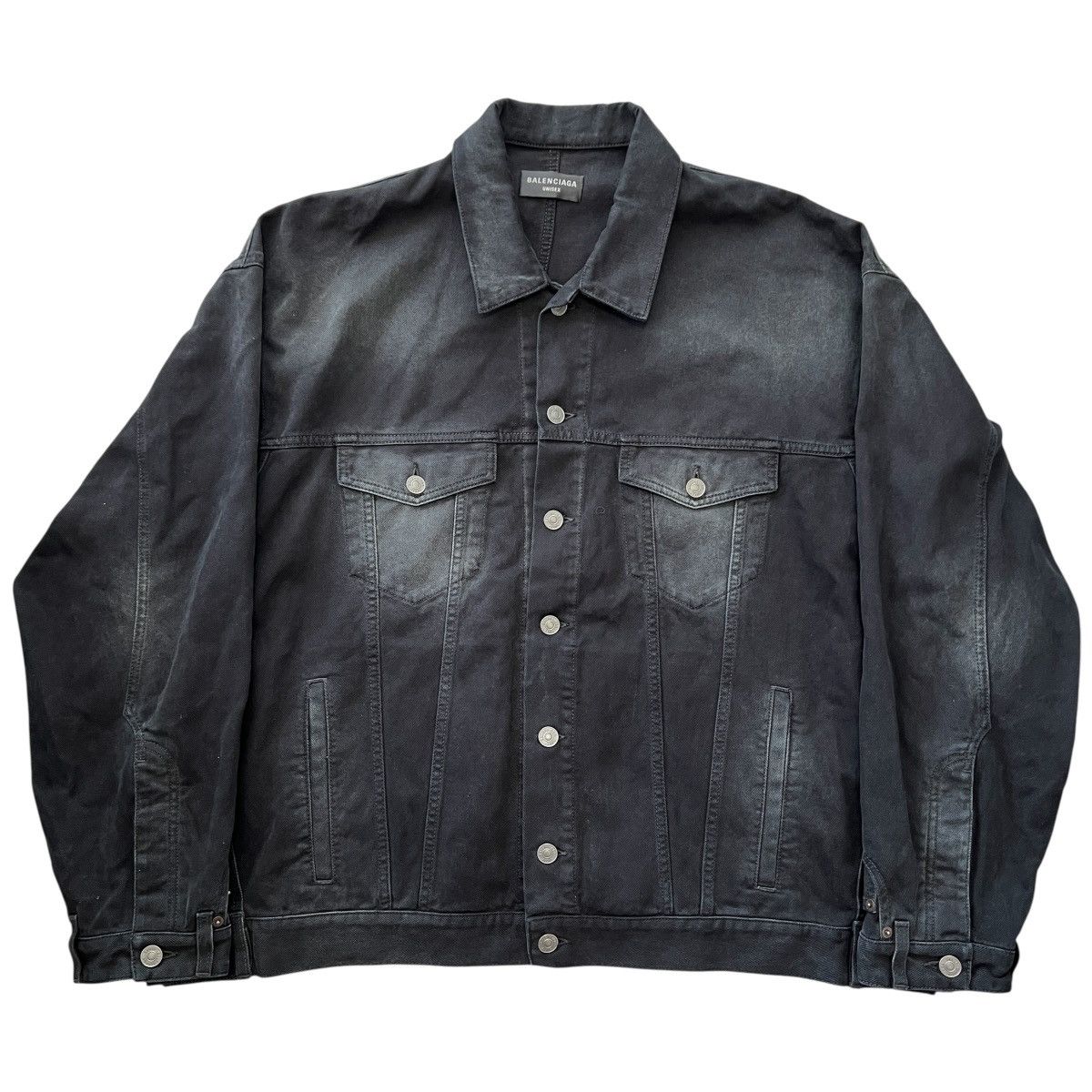 Balenciaga BALENCIAGA 23 Winter LOOK16 Deconstructed Black Denim Jacket Size US M / EU 48-50 / 2 - 1 Thumbnail