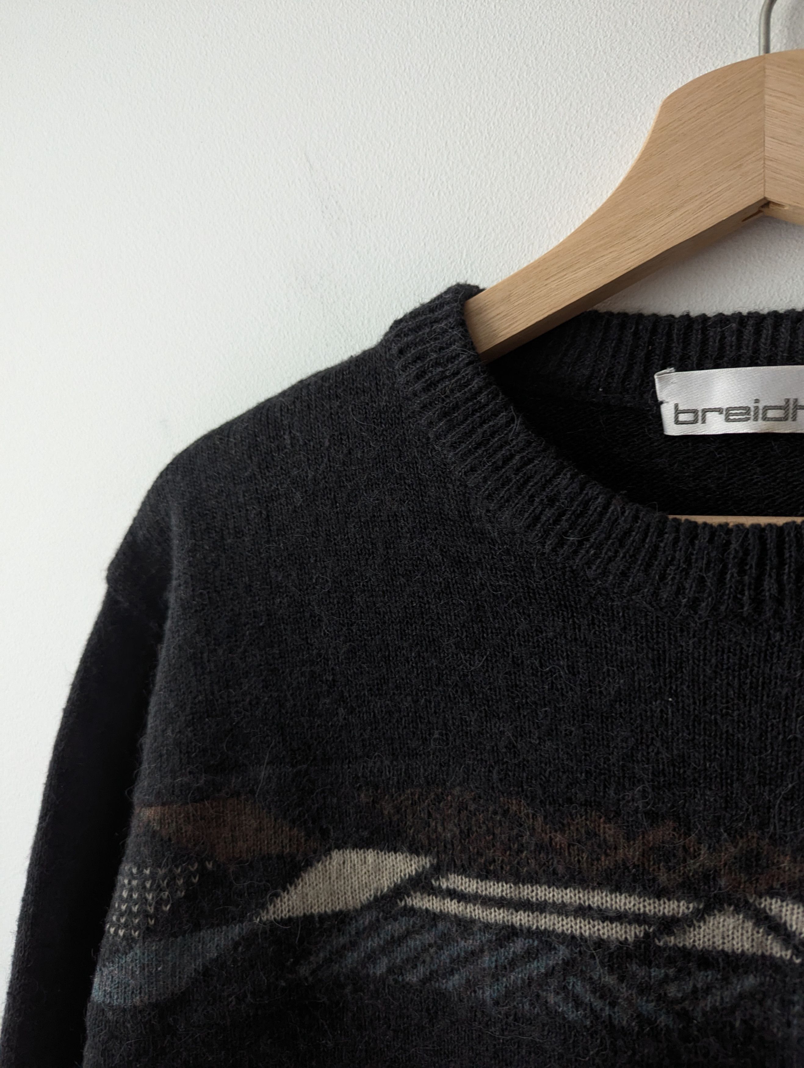 Vintage Breidhof Vintage Wool Blend Knit Sweater Geometric Black Size US M / EU 48-50 / 2 - 3 Thumbnail