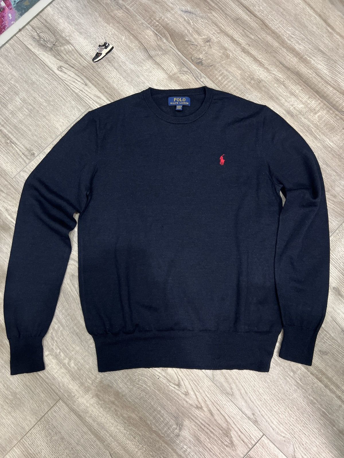 Polo Ralph Lauren × Vintage Vintage Polo Ralph Lauren Sweater Dark Blue Thin Size US S / EU 44-46 / 1 - 1 Thumbnail