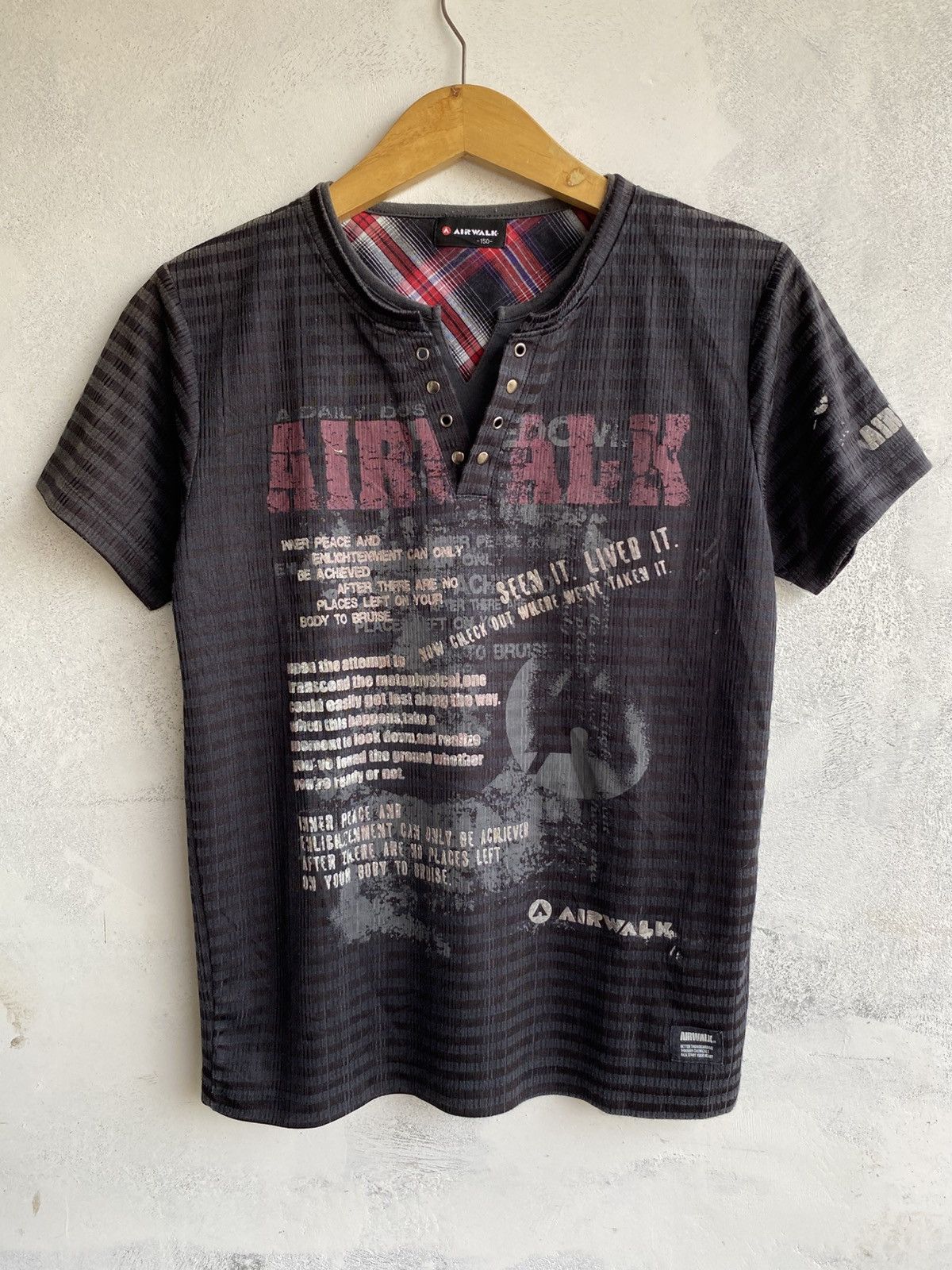 Japanese Brand Air walk poem double layer tshirt Size US S / EU 44-46 / 1 - 1 Thumbnail