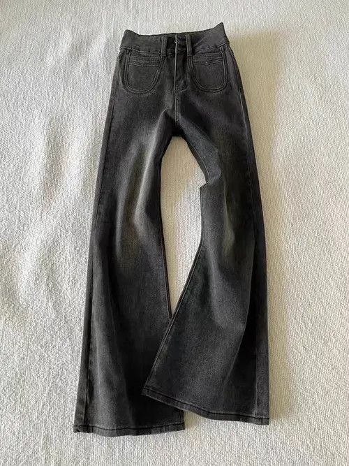 VIBE Street Y2K vintage washed black baggy micro flare jeans Size US 30 / EU 46 - 5 Thumbnail