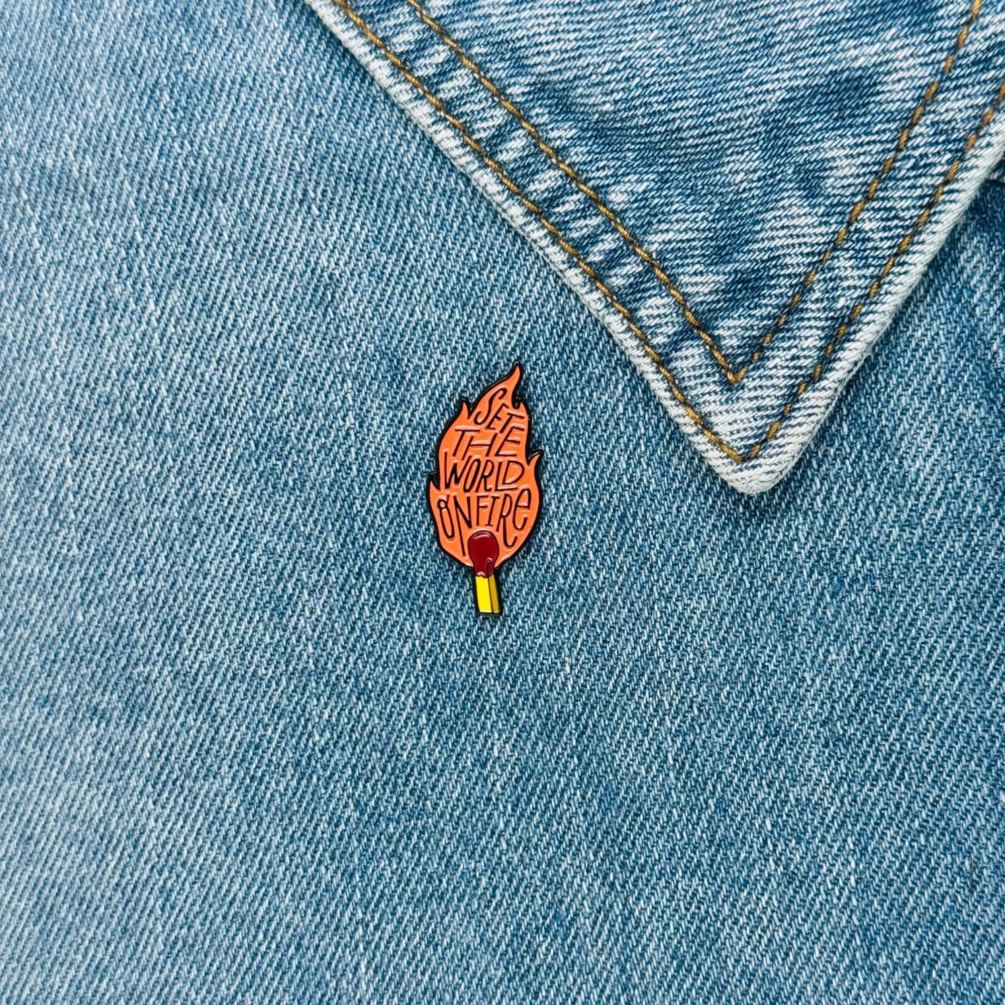 Other ⭐Cartoon Set the world on fire Enamel Pin Matches Flame Blaz Size ONE SIZE - 1 Thumbnail