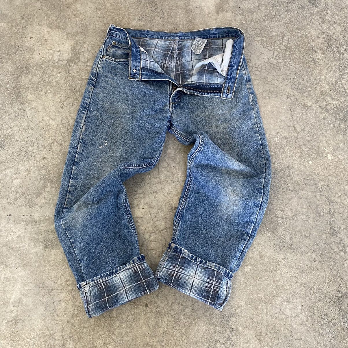 Carhartt VTG Carhartt Blanket Lined Relaxed Fit Blue Jeans Size US 35 - 1 Thumbnail