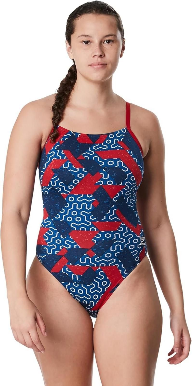 Speedo Speedo Women's Ruse Blocks Flyback One Piece Size 6/32 Size ONE SIZE - 1 Thumbnail