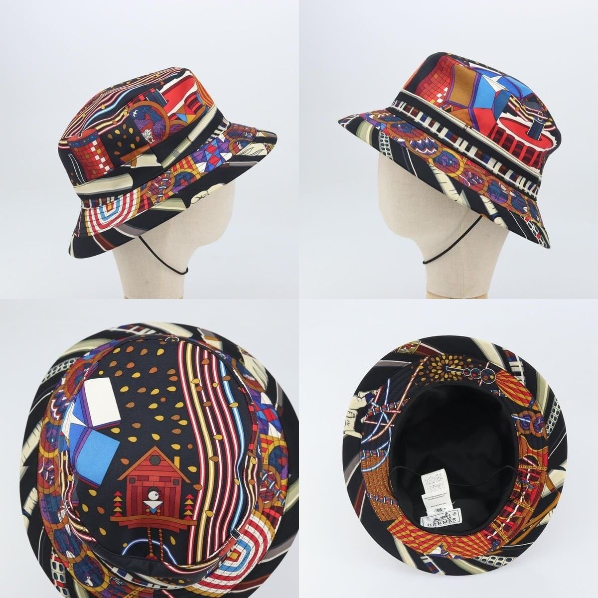 Hermes Hermes Hat Silk Multicolor Size ONE SIZE - 3 Thumbnail