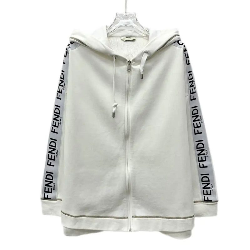 Fendi Fendi White Cotton Women's Jacket for XS Size 0089 Size XS / US 0-2 / IT 36-38 - 1 Thumbnail