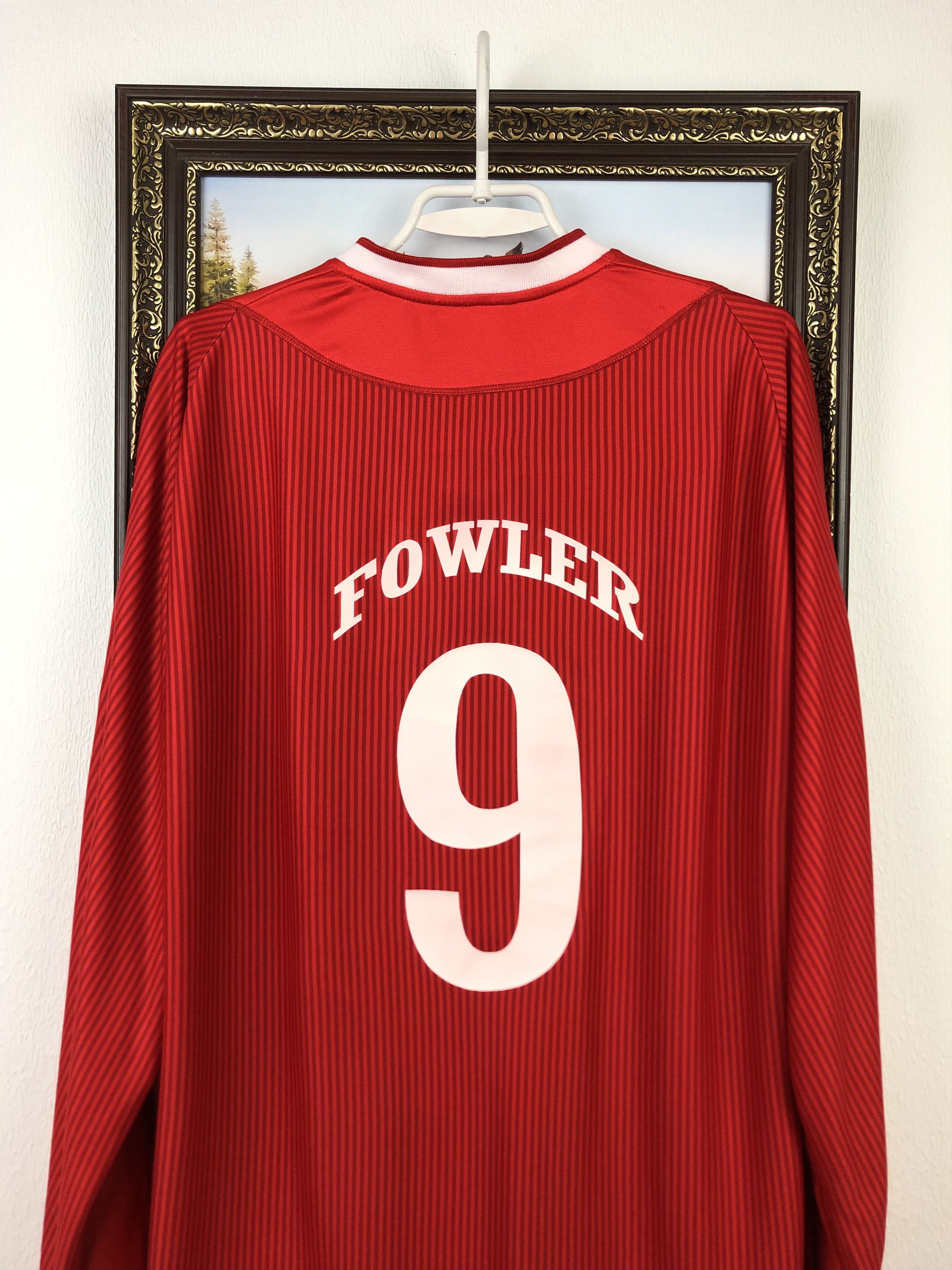 Vintage Liverpool shirt 2002 Soccer Long Sleeve #9 Fowler Jersey Size US XL / EU 56 / 4 - 14 Thumbnail