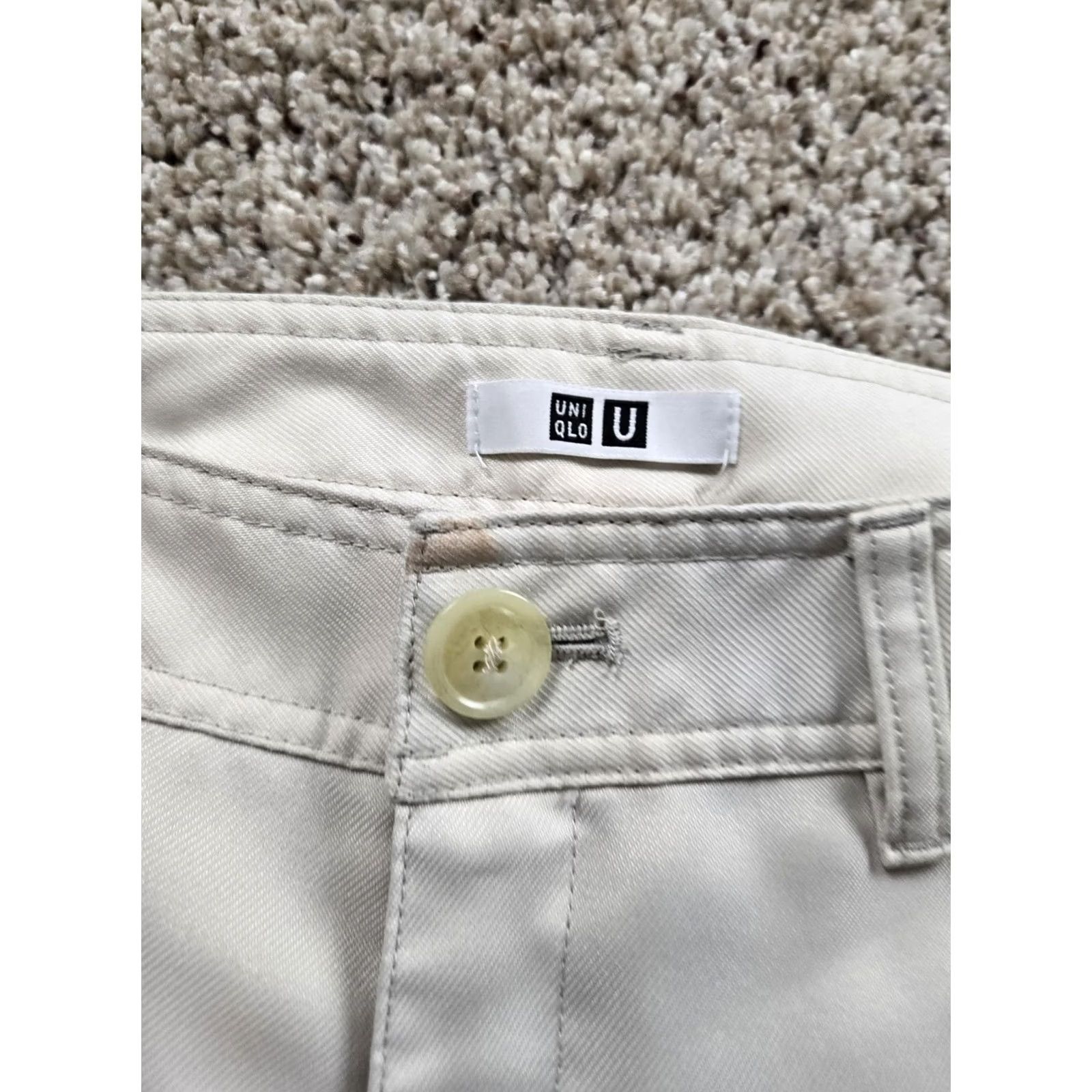 Uniqlo Uniqlo U Chino Pants Womens 8 Beige Wide Leg Twill High Rise 30X32 Pants Size 30" / US 8 / IT 44 - 4 Thumbnail