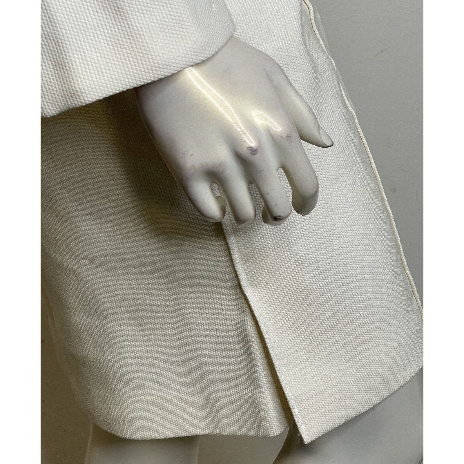 Oscar De La Renta Oscar de la Renta Ivory Woven Cotton Skirt Suit 8 Italy Size M / US 6-8 / IT 42-44 - 17 Thumbnail