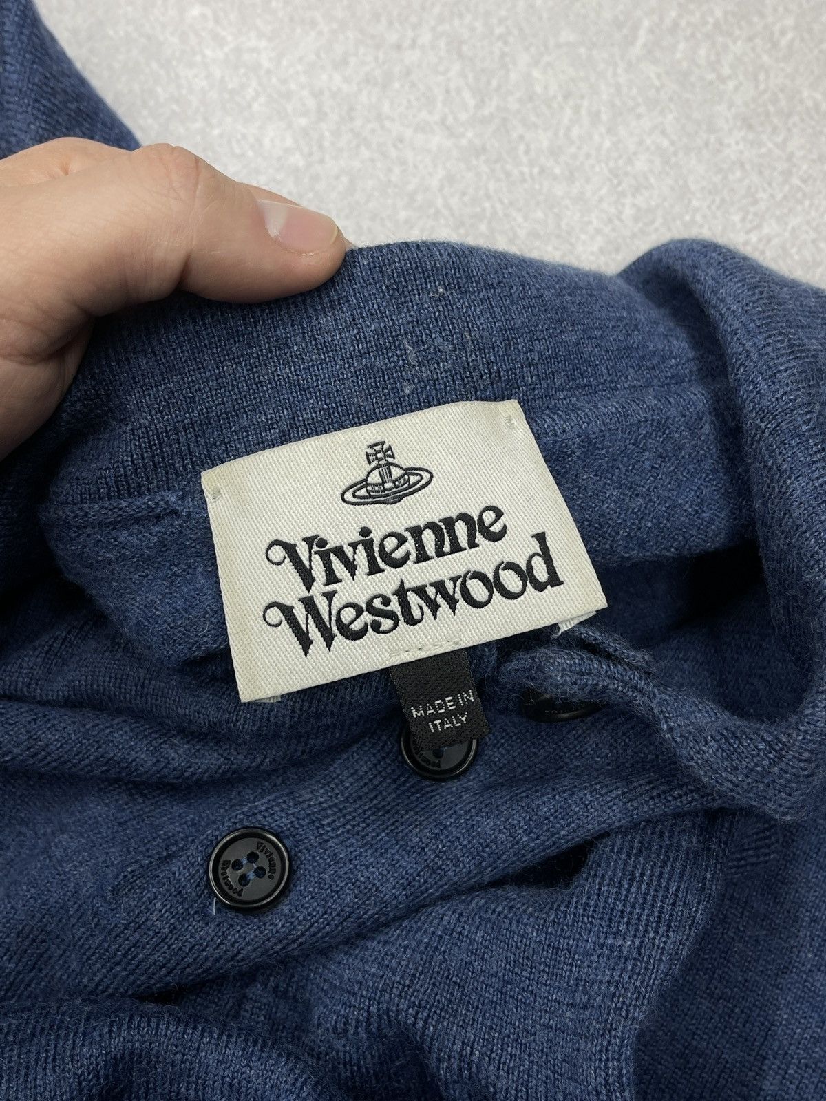Vivienne Westwood Vivienne Westwood Knit Polo Sweater Wool Blue Made in Italy Size US M / EU 48-50 / 2 - 7 Thumbnail