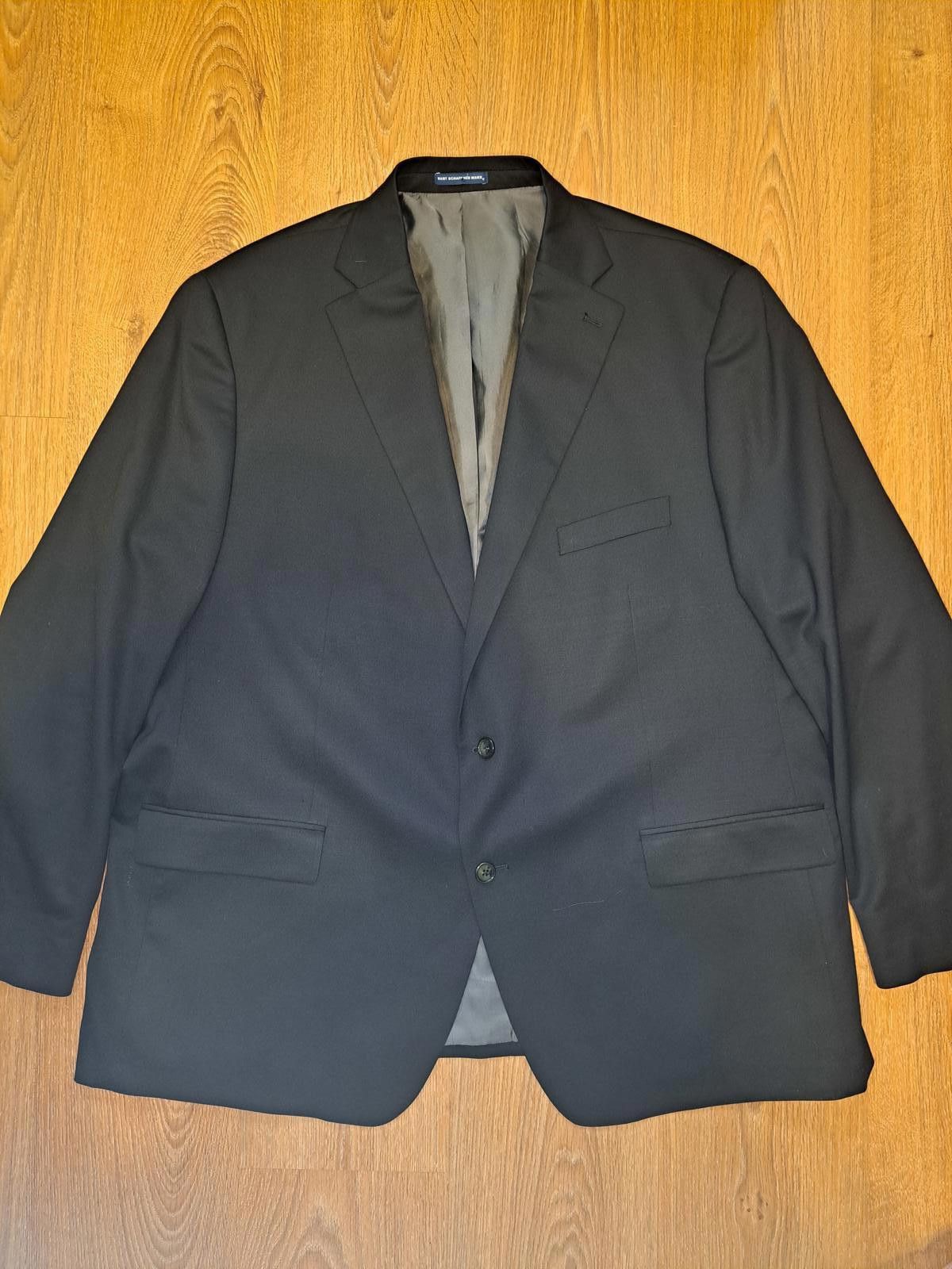 Hart Schaffner Marx Hart Schaffner Marx 2 Piece Suit Mens 52R 34x29 Black Wool Size 52R - 2 Thumbnail