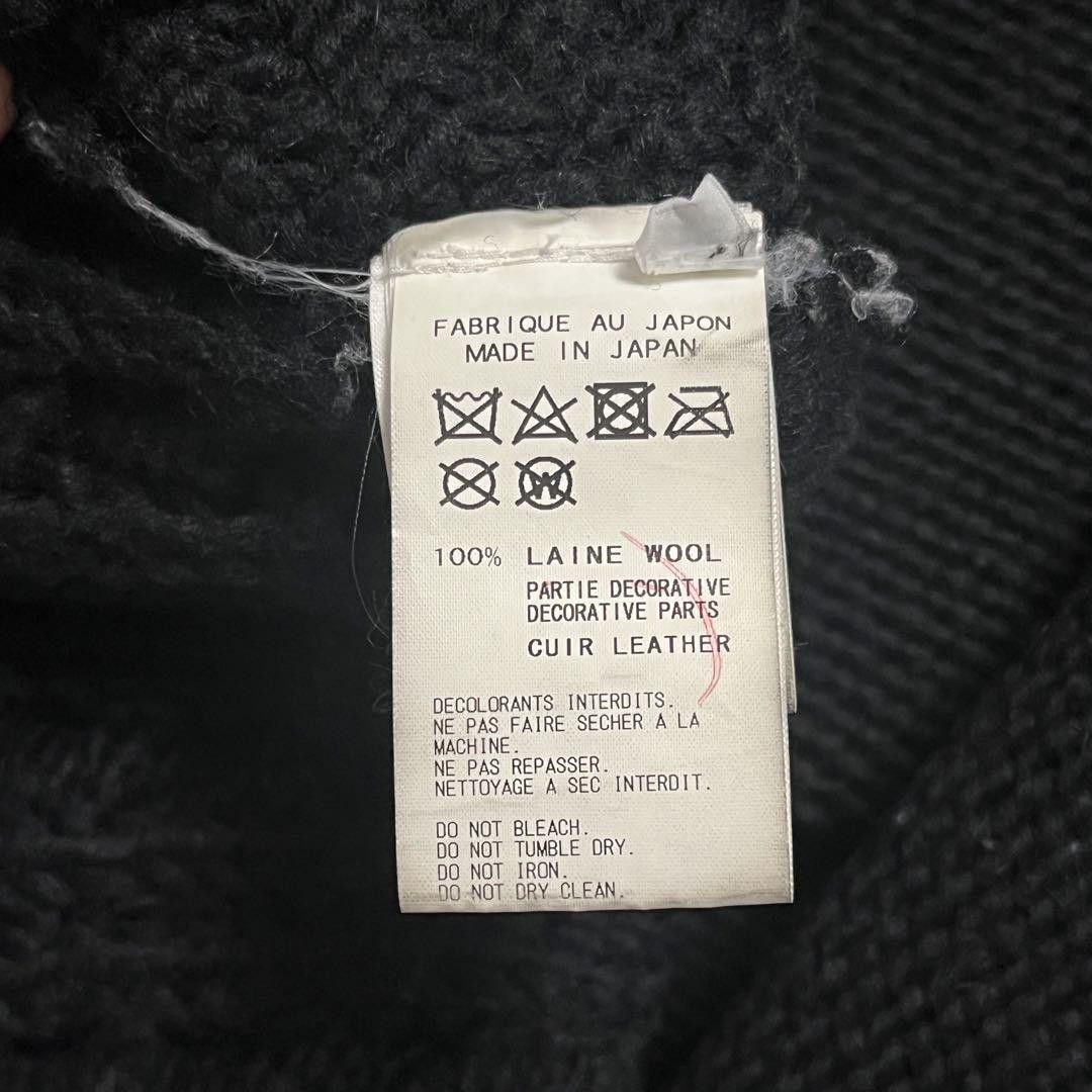 Yohji Yamamoto POUR HOMME 18aw Lace-up docking knit black Size US L / EU 52-54 / 3 - 6 Thumbnail