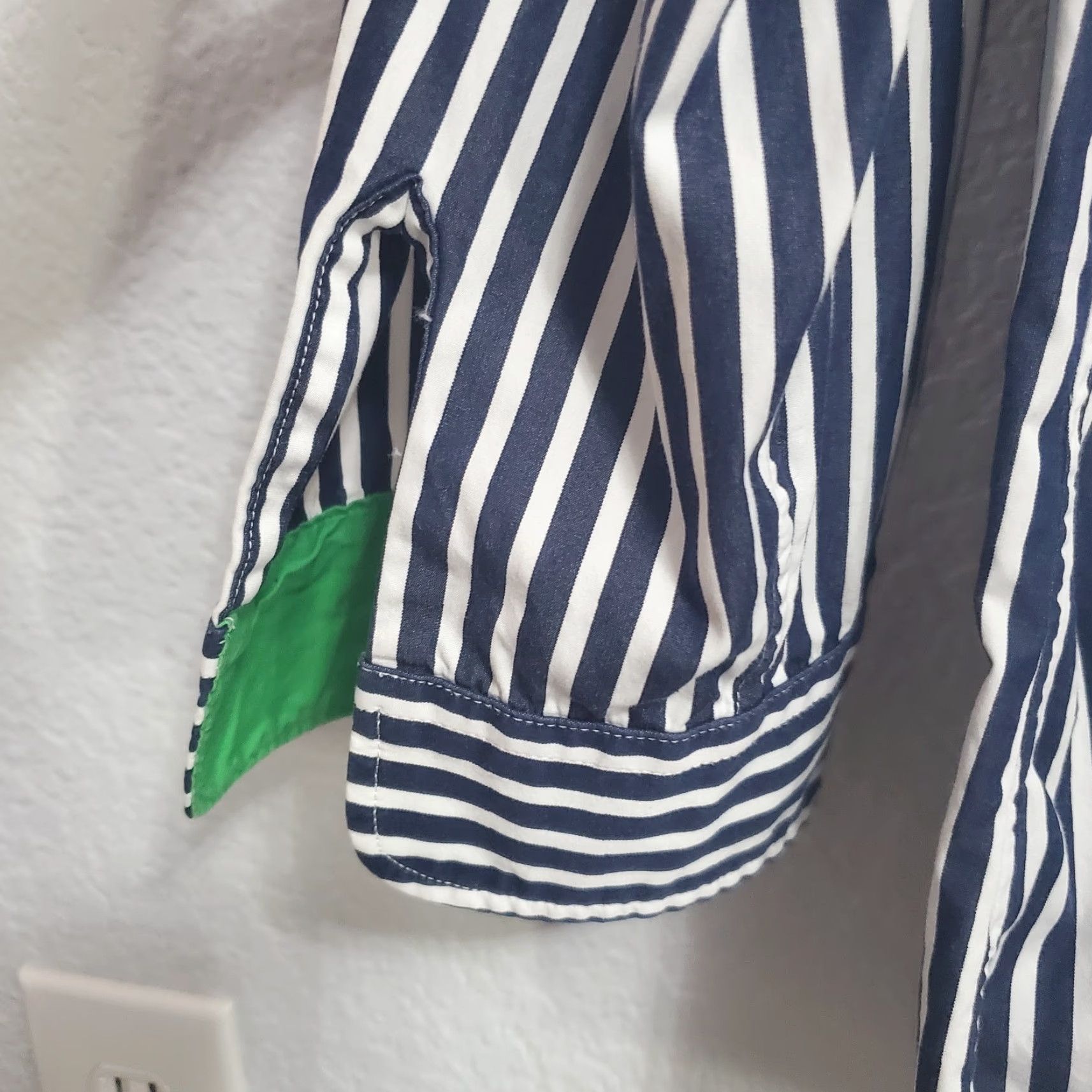 Ralph Lauren VINTAGE Lauren Ralph Lauren Top Women 1X Blue Striped Button Front 3/4 Sleeve Nautical Size XL / US 12-14 / IT 48-50 - 7 Thumbnail