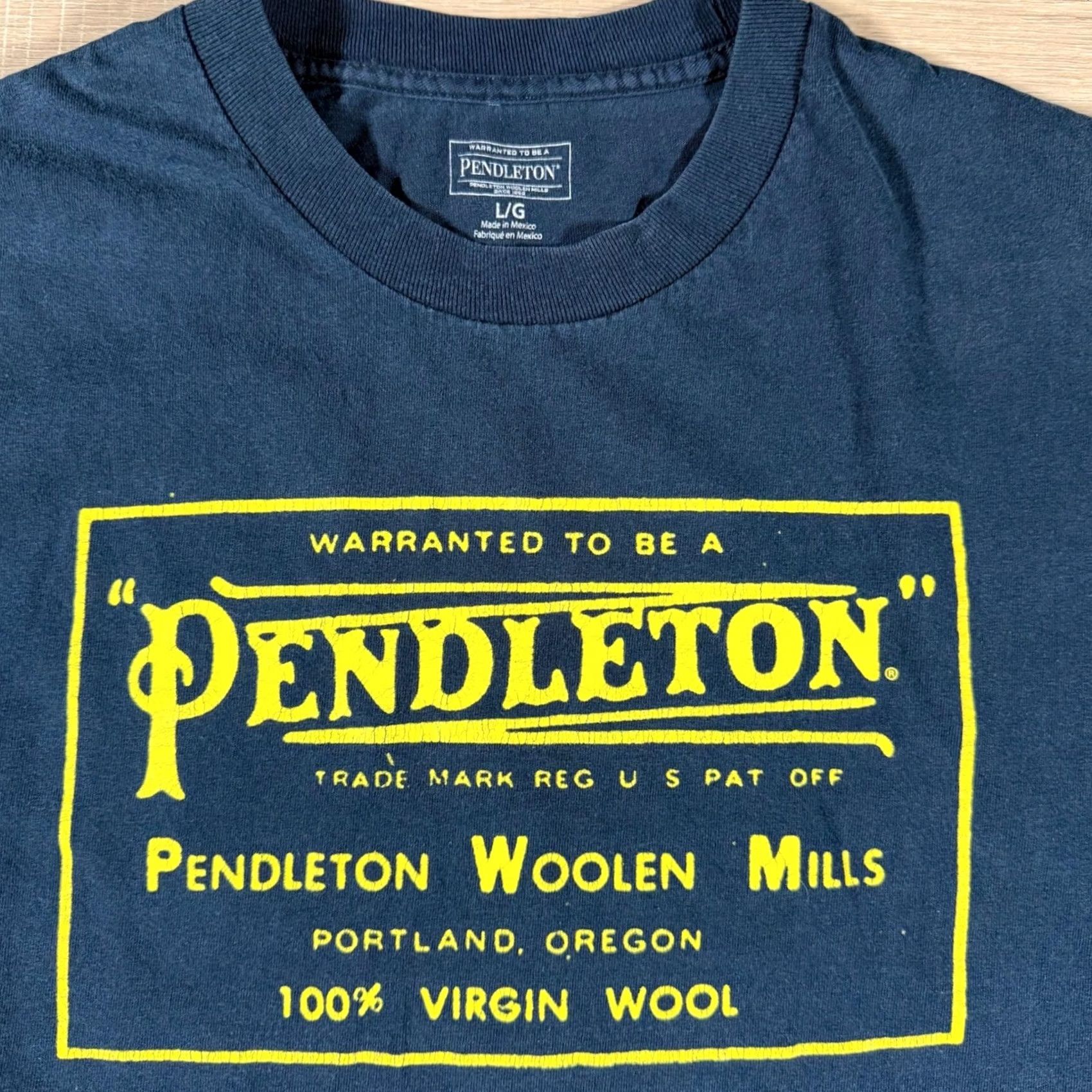 Pendleton VINTAGE Pendleton Woolen Mills Graphic T Shirt Mens Large Navy Blue Size US L / EU 52-54 / 3 - 2 Thumbnail