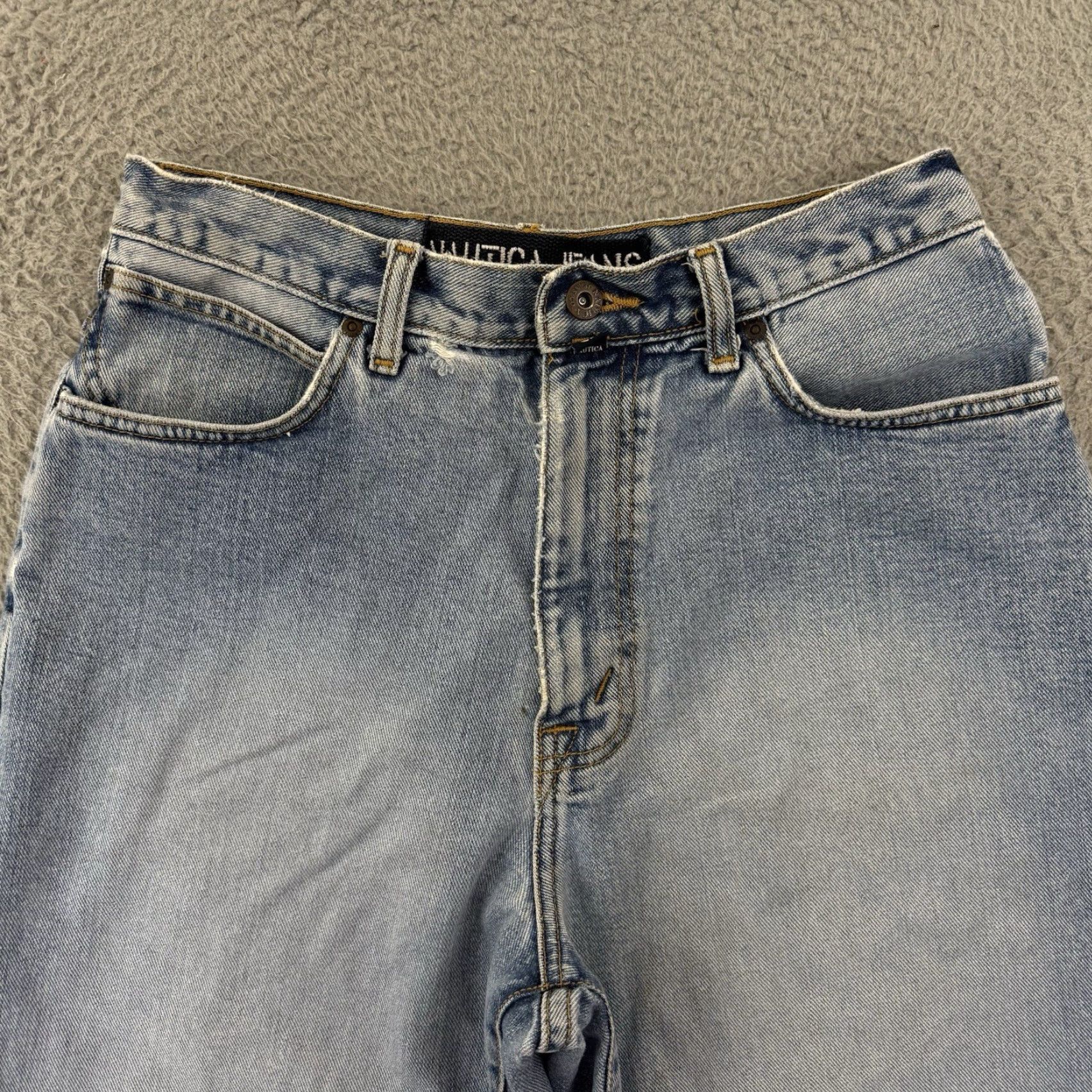 Nautica VINTAGE Nautica Shorts Mens 30 Blue Denim Bermuda Cargo Pocket Baggy 10" 90s USA Mens Size US 30 / EU 46 - 4 Thumbnail