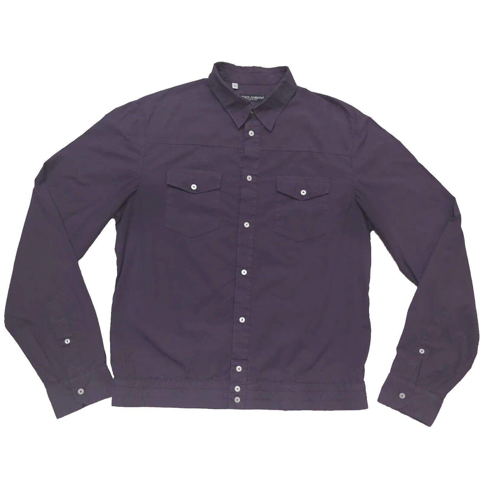 Dolce & Gabbana Dolce & Gabbana Men's Purple 100% Cotton Shirt Made in Italy Size US XXS / EU 40 - 4 Thumbnail