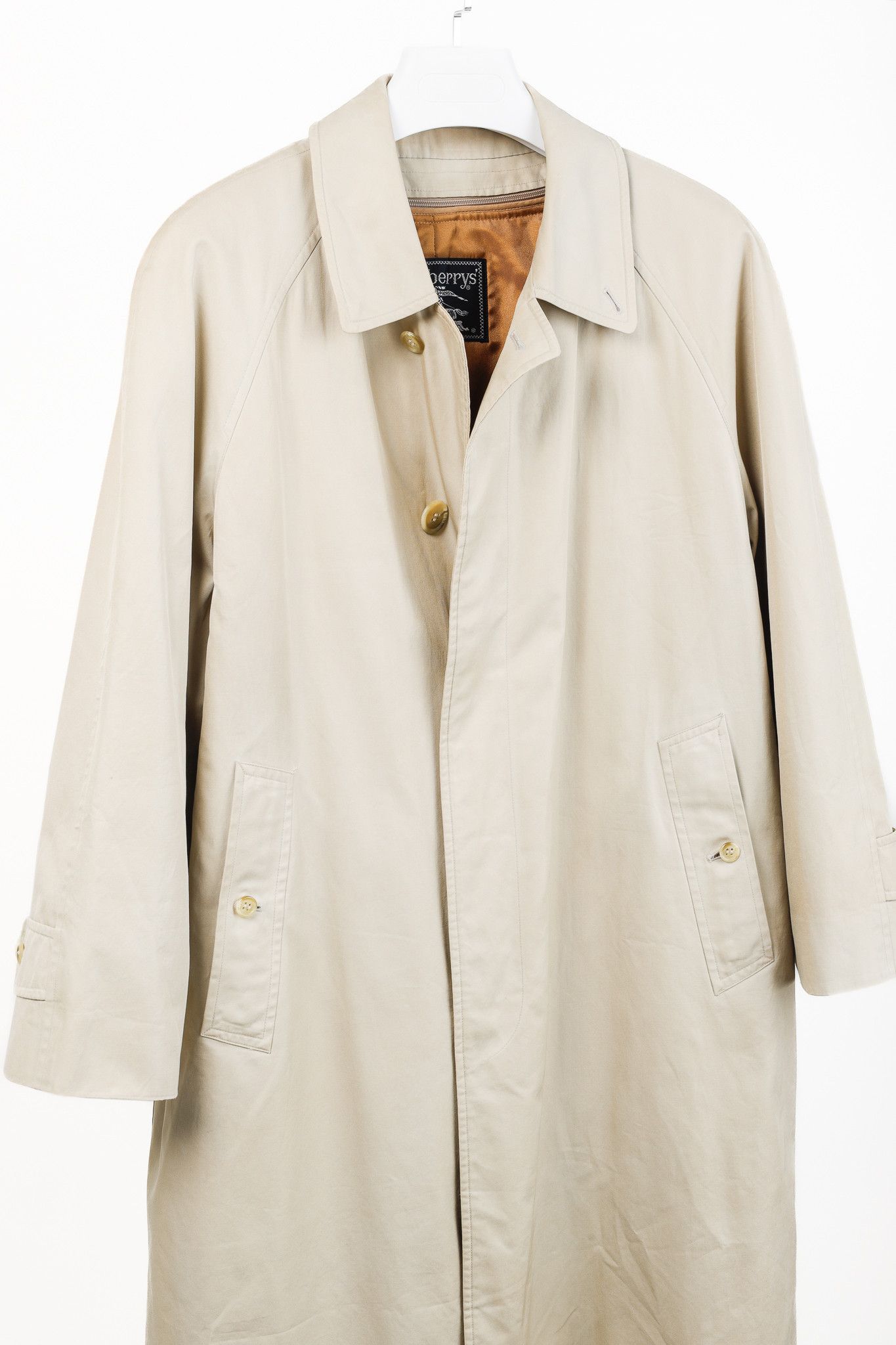 Burberry Burberry Vintage Beige Cotton-Blend Balmacaan Coat Size XL / US 12-14 / IT 48-50 - 3 Thumbnail