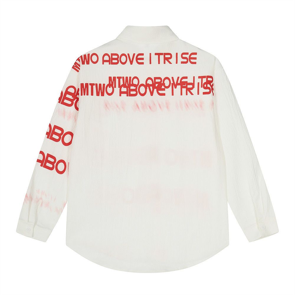 Vintage Men's loose casual hip-hop letter print long-sleeved shirt Size US M / EU 48-50 / 2 - 2 Thumbnail