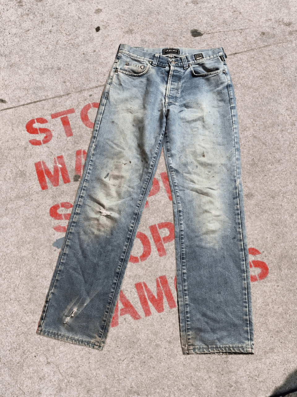 Versace Jeans Couture VERSACE JEANS COUTURE Men’s Vintage Wash Jeans Regular Fit Size US 34 / EU 50 - 1 Thumbnail