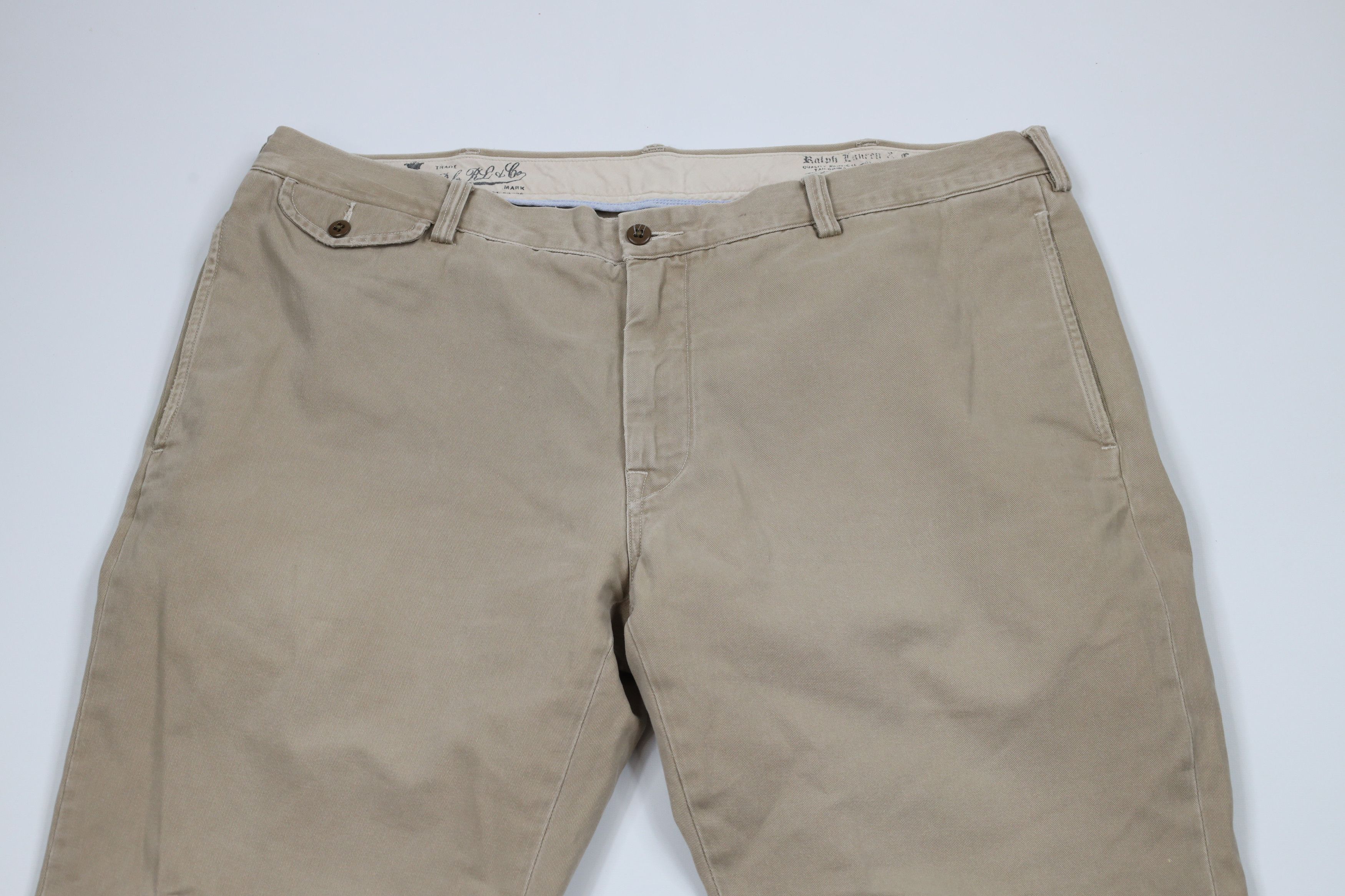 Ralph Lauren × Vintage Vintage 90s Ralph Lauren Fit Distressed Wide Leg Chino Pants Size US 40 / EU 56 - 2 Thumbnail