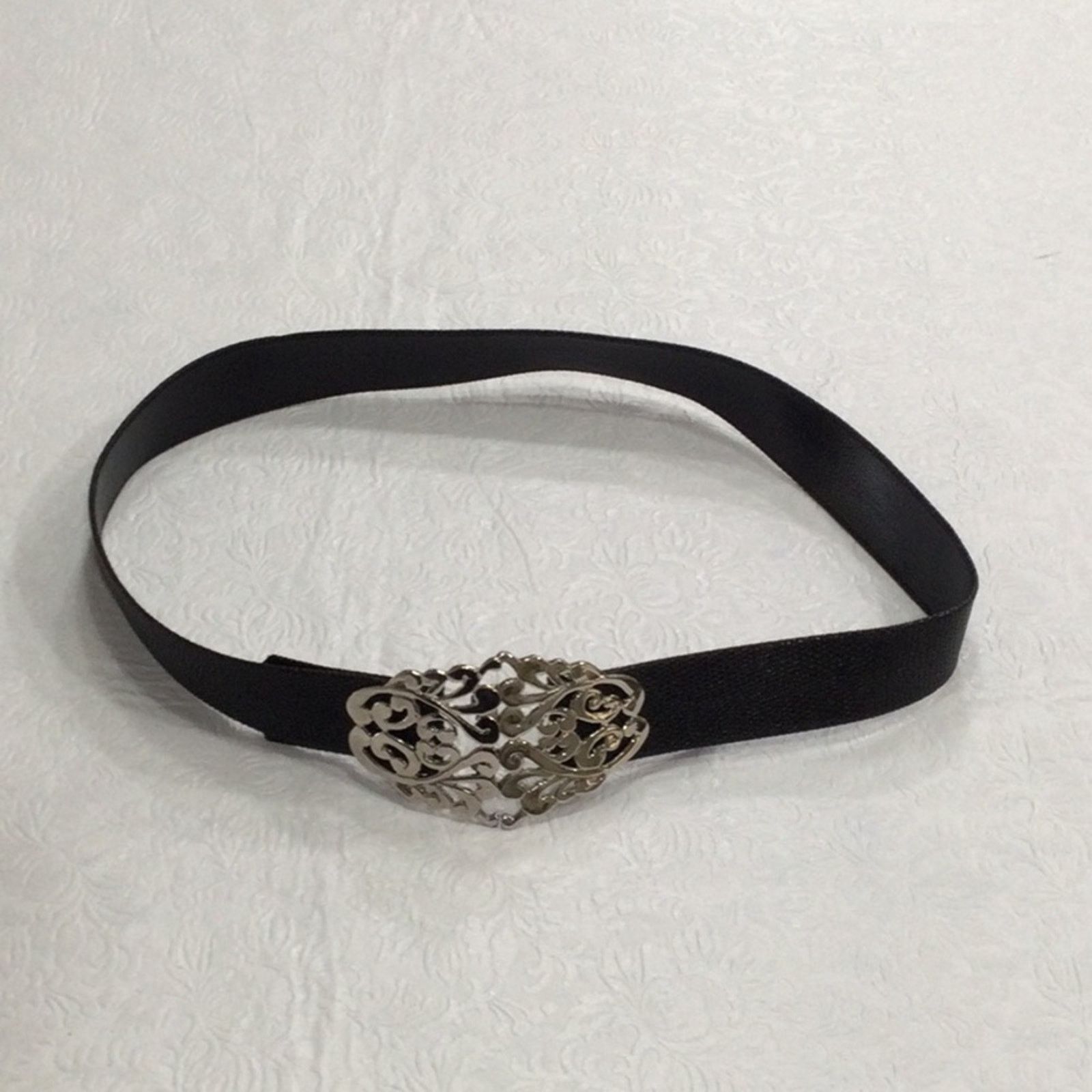 Other Black Belt w/Silver Plated Art Decor Buckle 32 Inches Size ONE SIZE - 16 Thumbnail