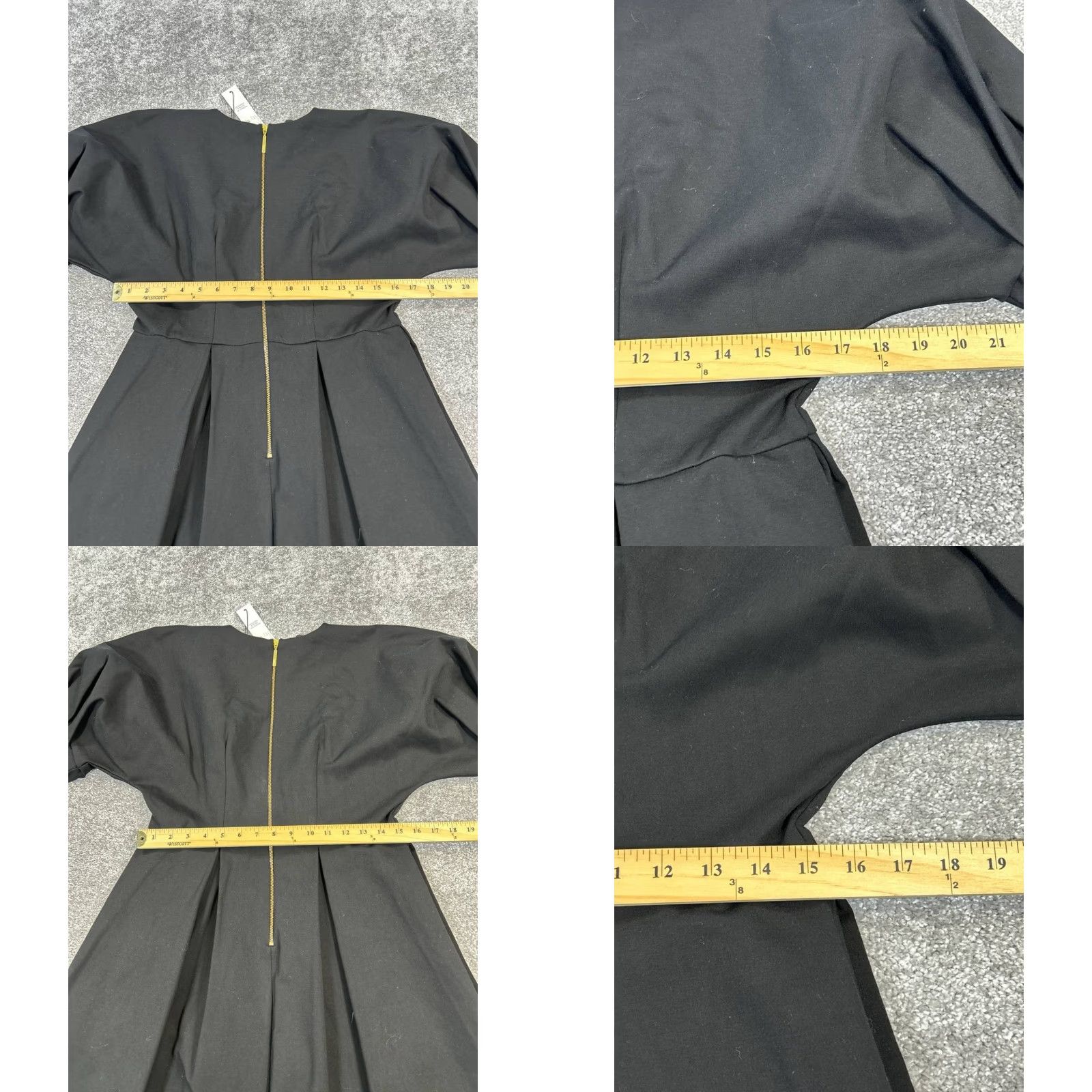 CLOSED Closet London Black 8 Skirt Dress Womens A-Line Blouson Short Sleeve Round Neck Zip Party/Cocktail Summer Spring Vintage No Size 30" / US 8 / IT 44 - 8 Thumbnail