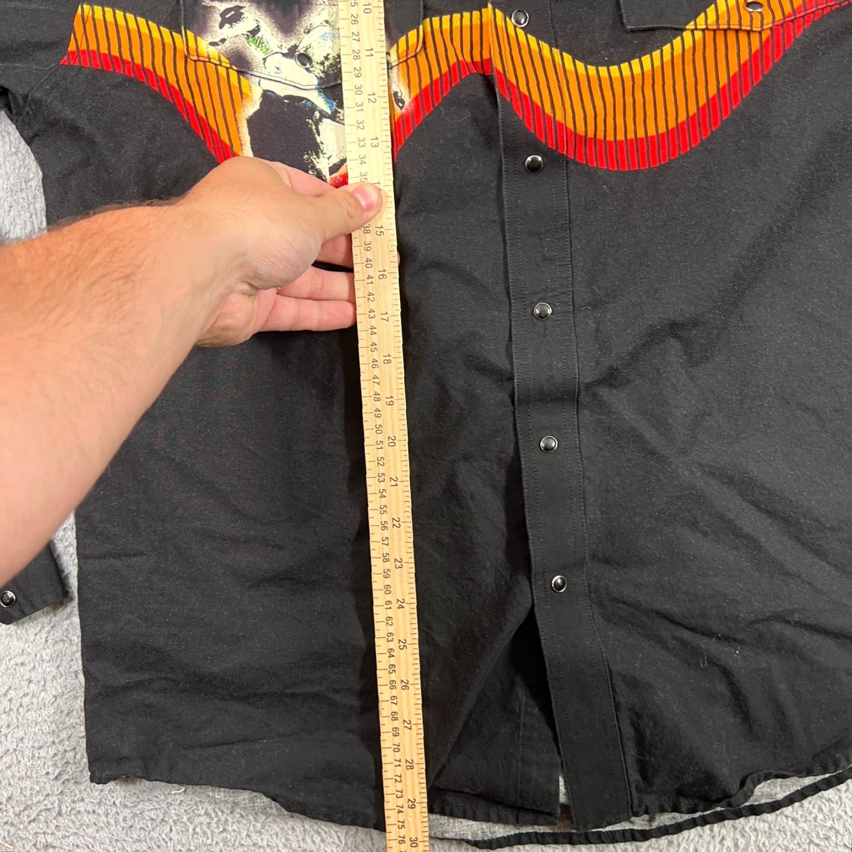 Wrangler VINTAGE Wrangler Western Shirt Black Men's L Rodeo Bull Riding Long Sleeve Snap Button-Up with Pockets Size US L / EU 52-54 / 3 - 7 Thumbnail