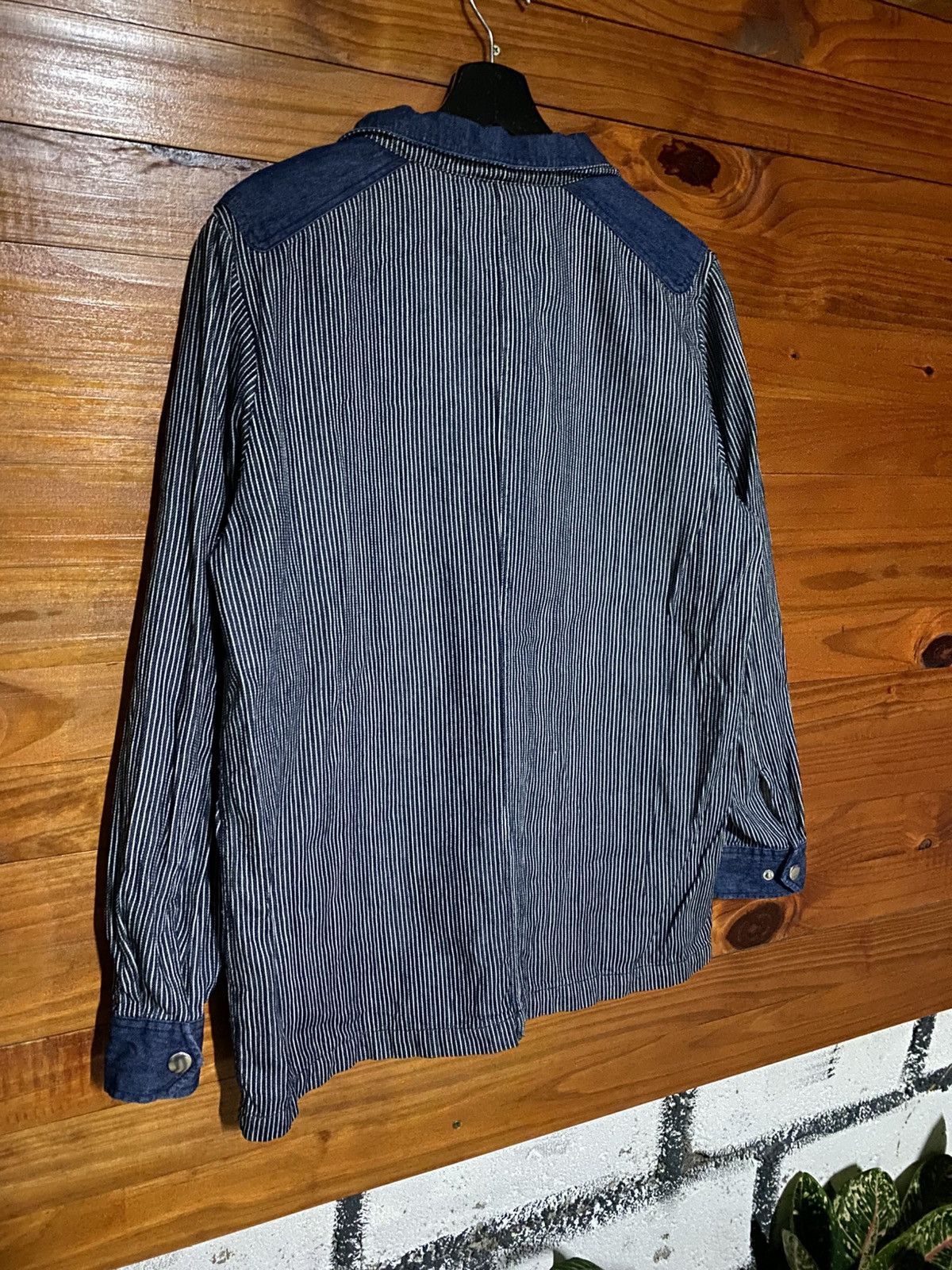 Japanese Brand Vintage Dejutto Pinstripe Denim Jacket – Japanese Workwear Size US M / EU 48-50 / 2 - 10 Thumbnail