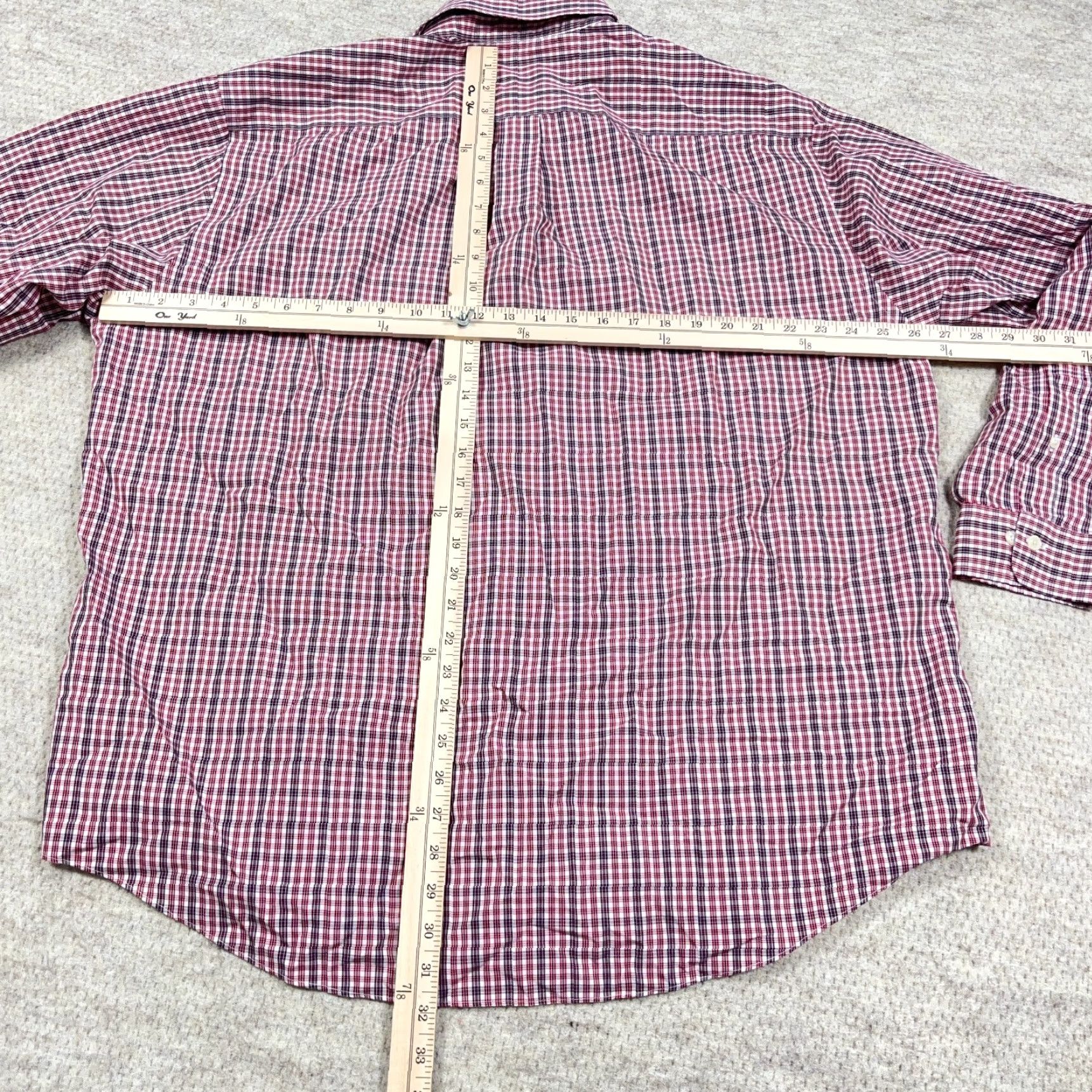Brooks Brothers Brooks Brothers Shirt Men XL Red Plaid Button-Up Poplin Pocket Dress 346 Adult Regular Button-Down Collared Casual Fashion Men Size 46R - 5 Thumbnail
