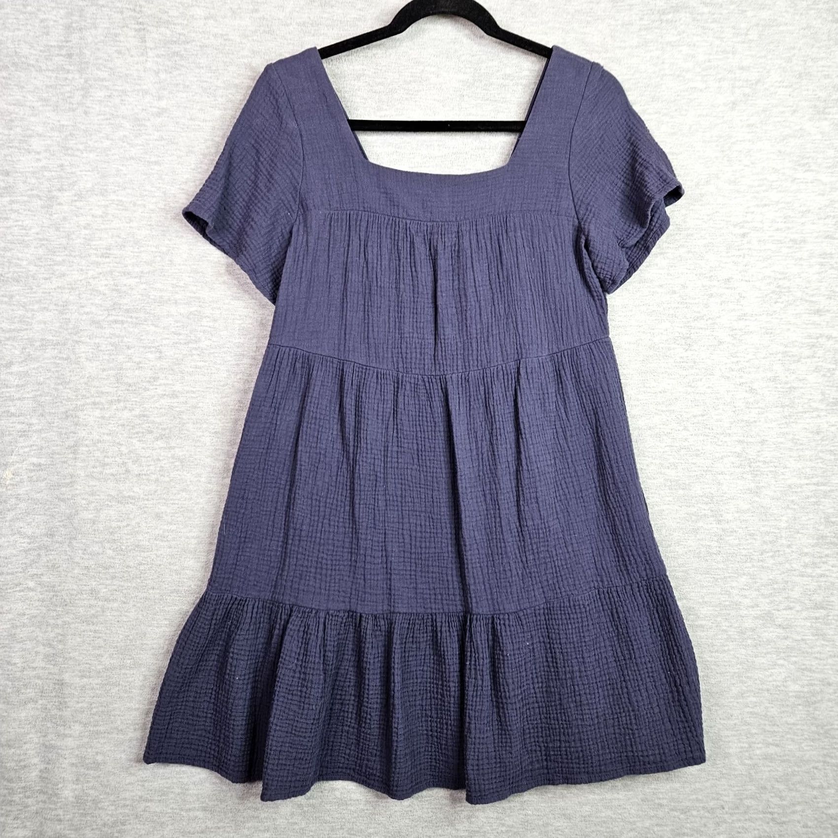 Rails Rails Women's XS Blue Tiered Mini Dress Square Neck Short Sleeve Dress Size 26" / US 2 / IT 38 - 2 Thumbnail