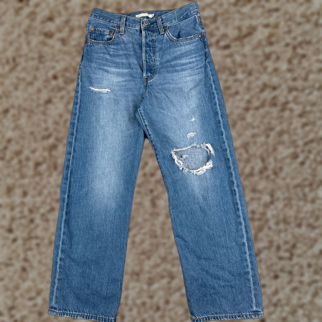 Levi's Levis Premium Jeans Women 28 Blue Big E Ribcage Straight Ankle Cotton 28x27 Size 28" / US 6 / IT 42 - 1 Thumbnail