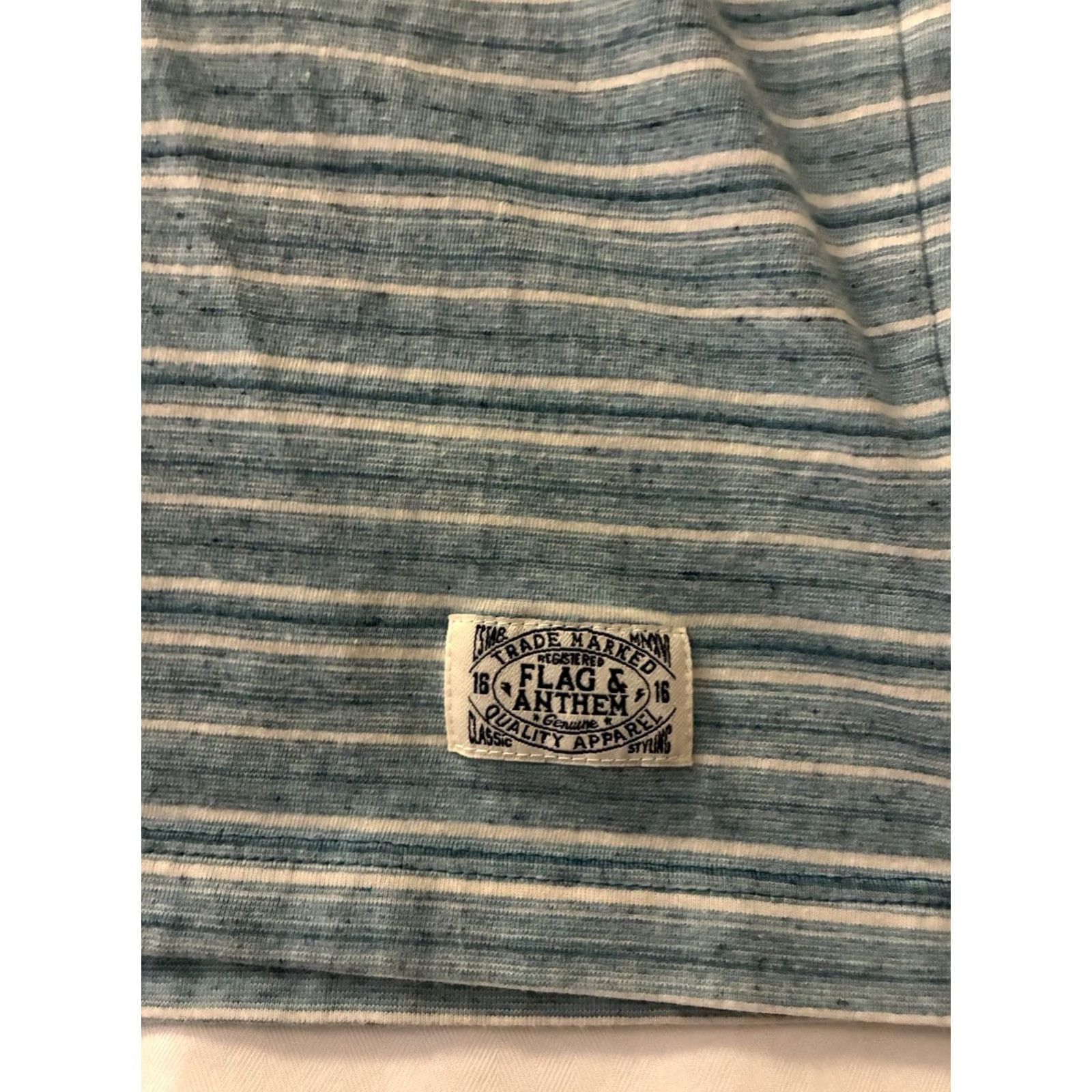 Flag & Anthem Mens Flag & Anthem Blue GreenStriped Polo Shirt XL Size US XL / EU 56 / 4 - 3 Thumbnail