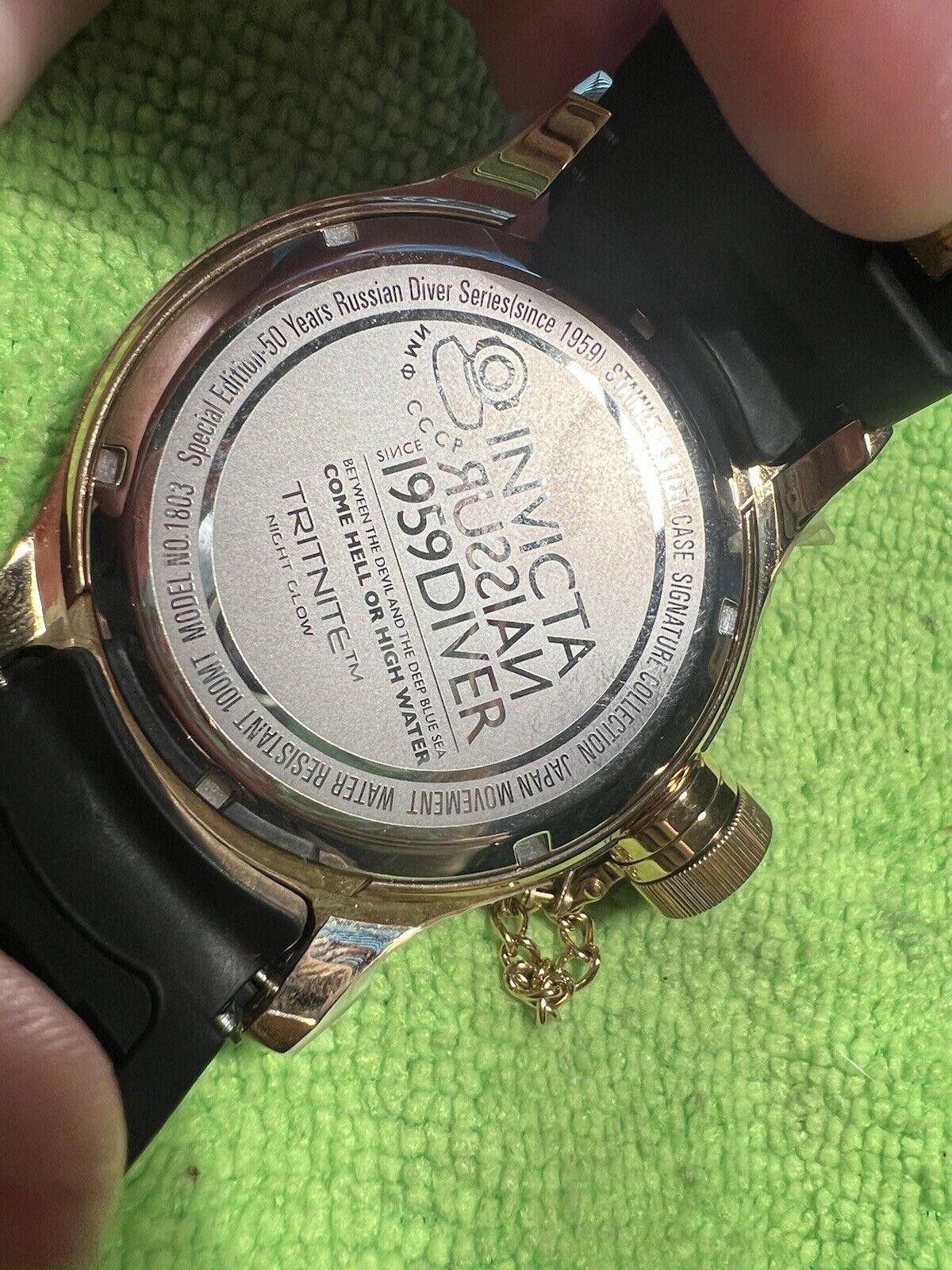 Invicta Invicta Men's Russian Diver Gold Dial Watch 1803 New Battery Size ONE SIZE - 2 Thumbnail