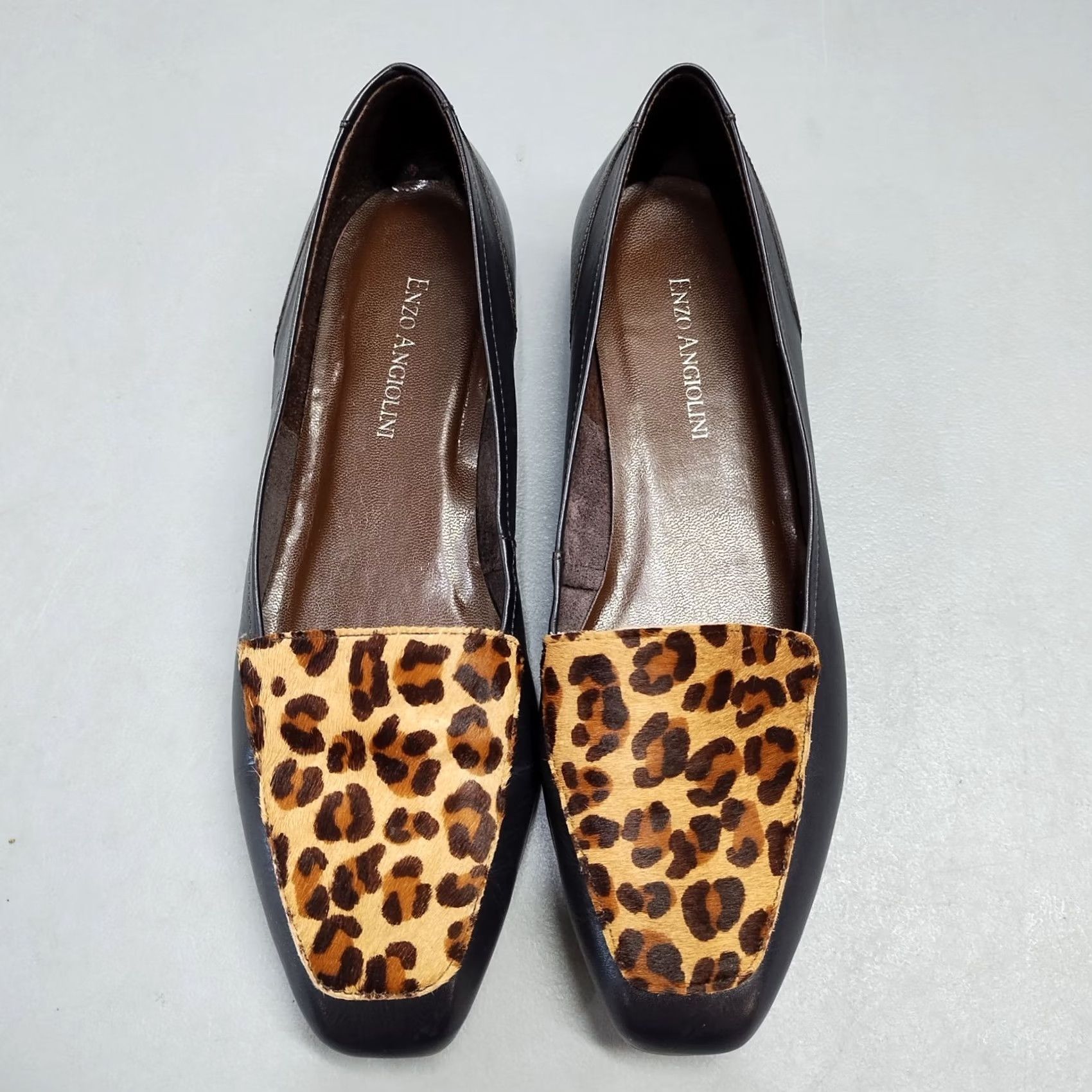 Kenzo Enzo Angiolini Loafers Womens US 7M Multicolor Leopard Print Leather Square Toe Size US 7 / IT 37 - 7 Thumbnail