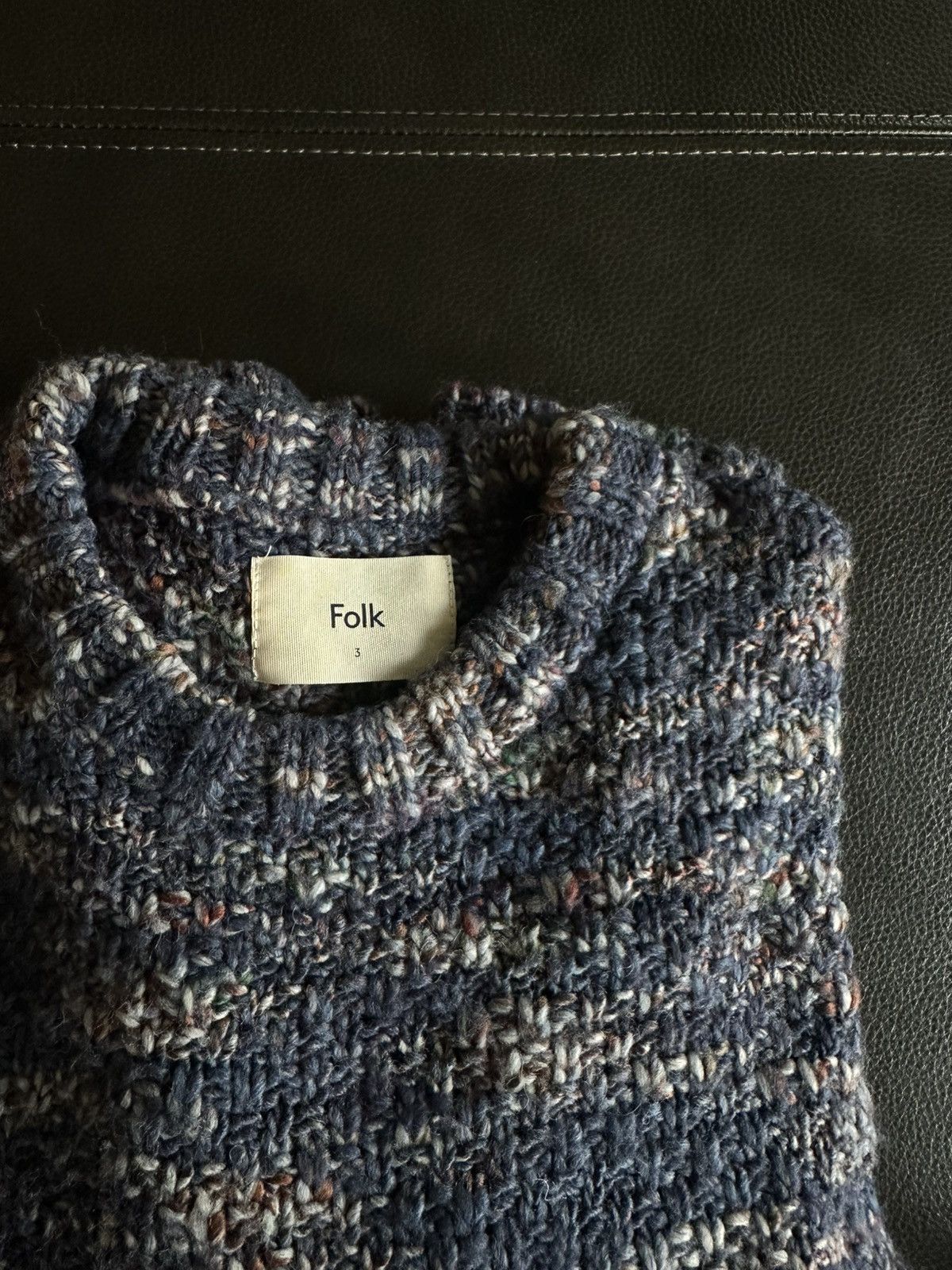 Folk Folk M Mixed Yarn Crew Knit Sweater - Ink Mix Size US S / EU 44-46 / 1 - 5 Thumbnail