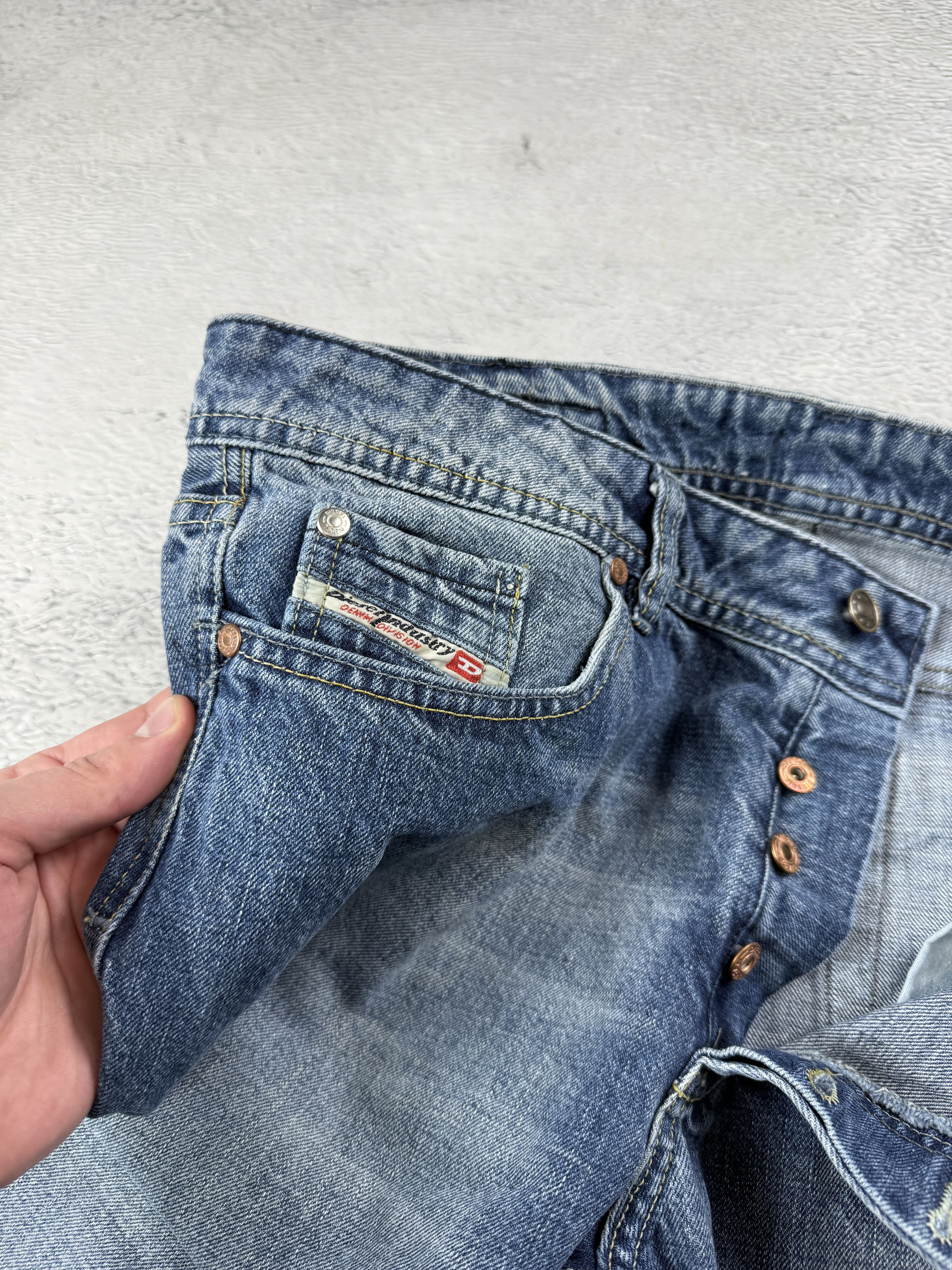 Diesel × JNCO Diesel Vintage Kulter Jeans Big Logo Blue Straight Drill Size US 33 - 11 Thumbnail