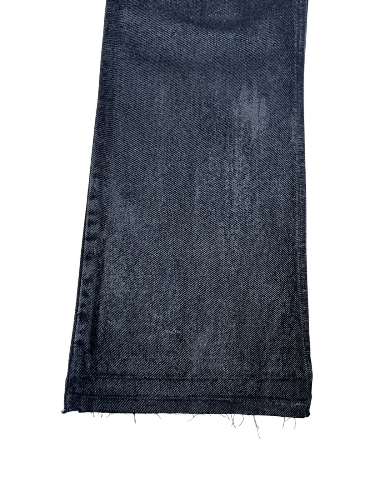 0 0000 Japan Black Coated Waxed Denim Released Hem Jeans Size US 31 - 7 Thumbnail