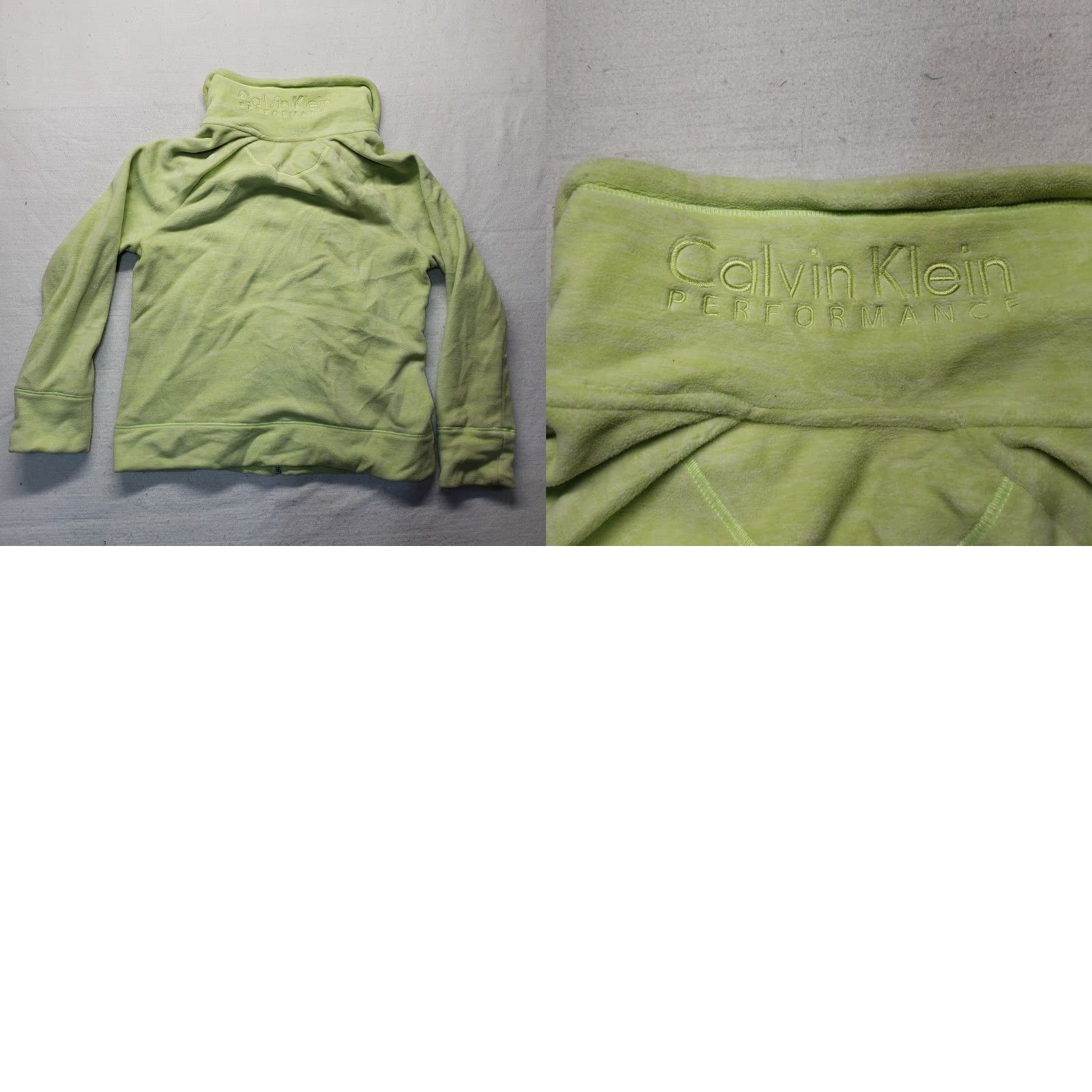 Calvin Klein Calvin Klein Performance Green Full Zipper Jacket High Neck Adult Womens XL Jacket Women's Green Calvin Klein Performance Full Zipper Jacket XL Womens Size XL / US 12-14 / IT 48-50 - 8 Thumbnail
