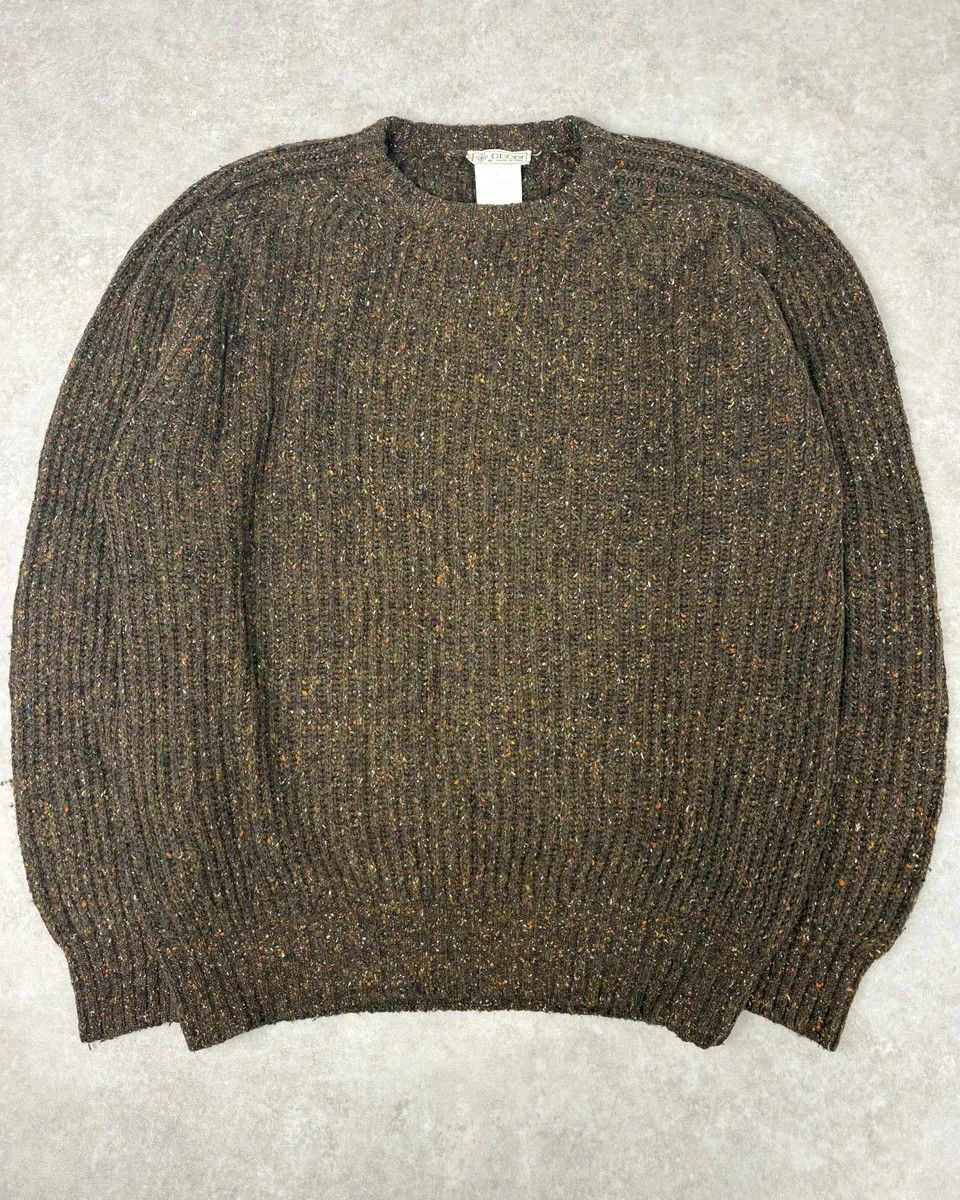 Gucci 1990s Gucci Brown Italian Wool Premium Sweater Size US L / EU 52-54 / 3 - 1 Thumbnail
