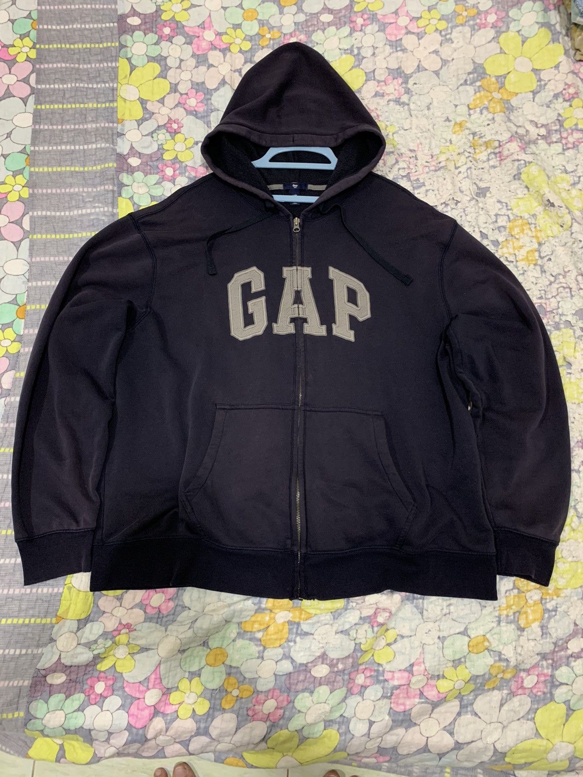 Gap × Vintage Dark Blue GAP Zip Up Hoodie Size US XXL / EU 58 / 5 - 4 Thumbnail