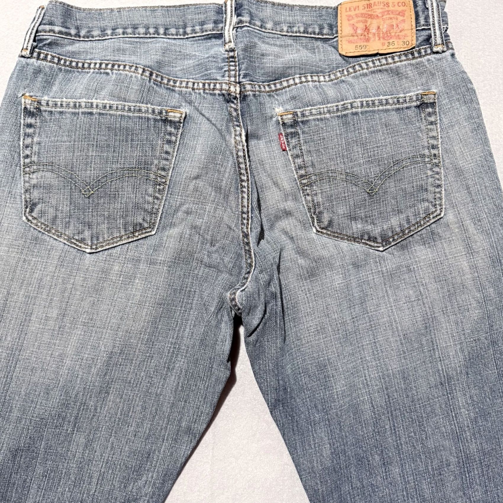 Levi's Levi's 559 Jeans Men Blue Denim Distress Classic Straight Zip Fly 36X30 Size US 36 / EU 52 - 4 Thumbnail