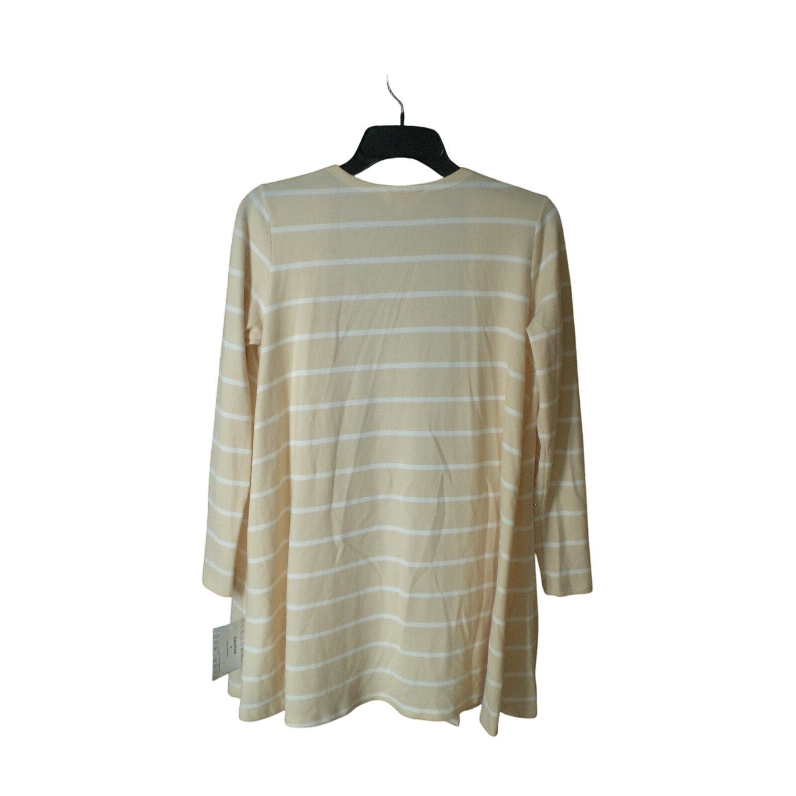 Other NWT LuLaRoe Cream White Stripe Caroline Cardigan SMALL Size S / US 4 / IT 40 - 6 Thumbnail