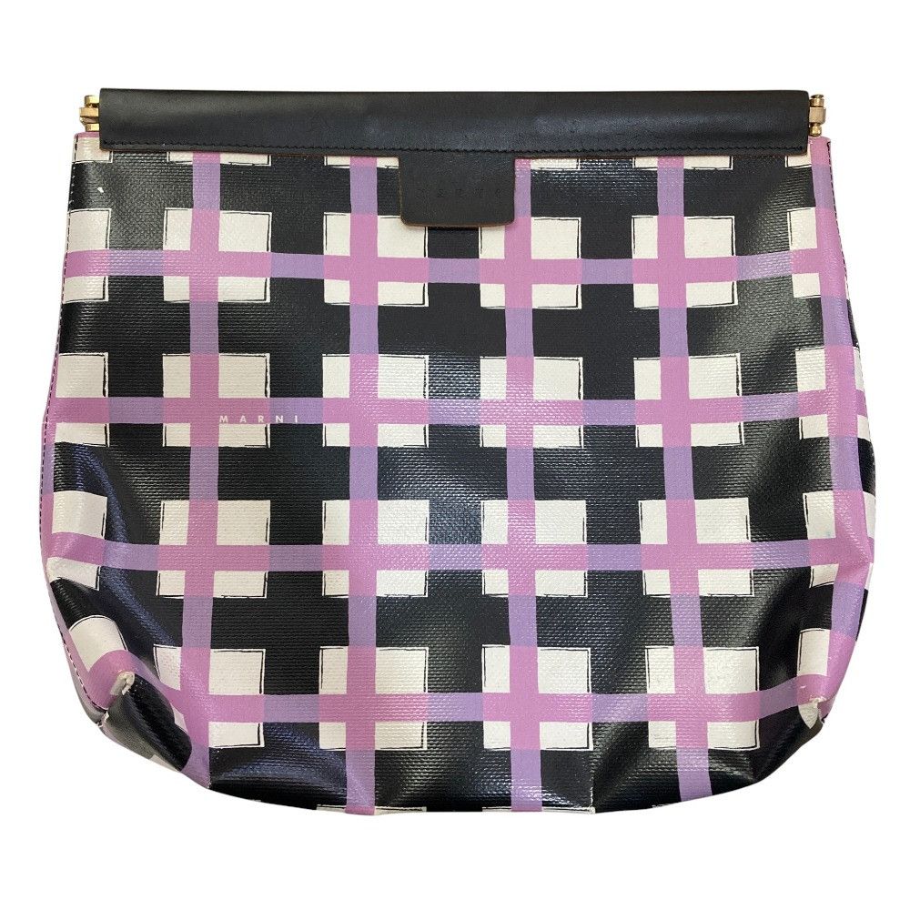 Marni Marni Marni Flower Cafe Check Print PVC Clutch Bag Plastic / Synthetic Clutch Bag DUTY FREE for USA Size ONE SIZE - 1 Thumbnail