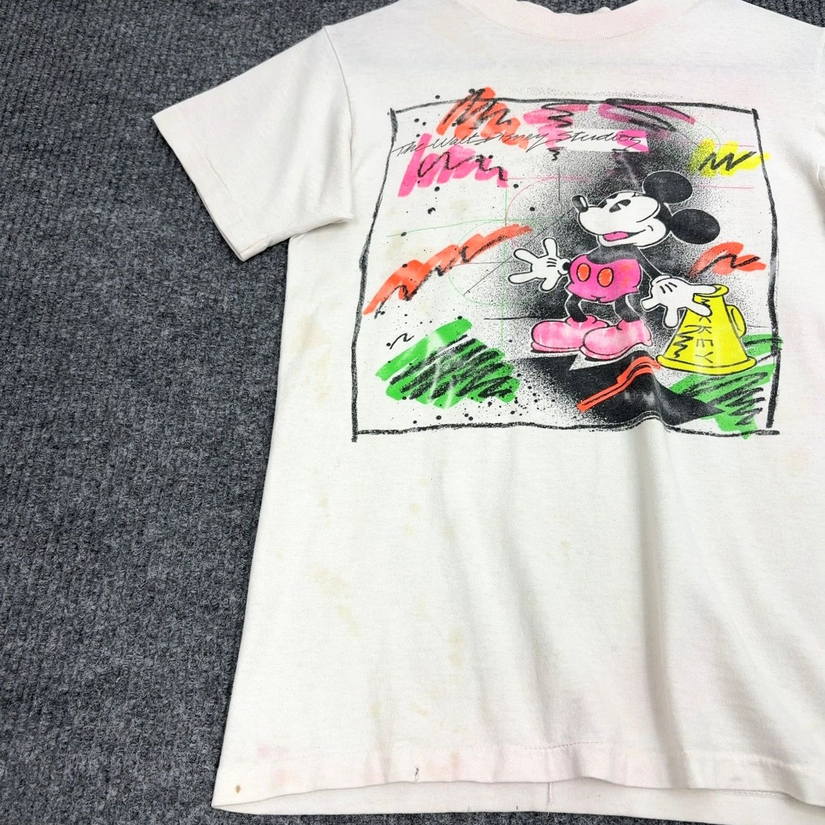 Disney VINTAGE Disney Mickey Mouse T Shirt Adult S White Cotton 90s Graphic Print Size US S / EU 44-46 / 1 - 2 Thumbnail
